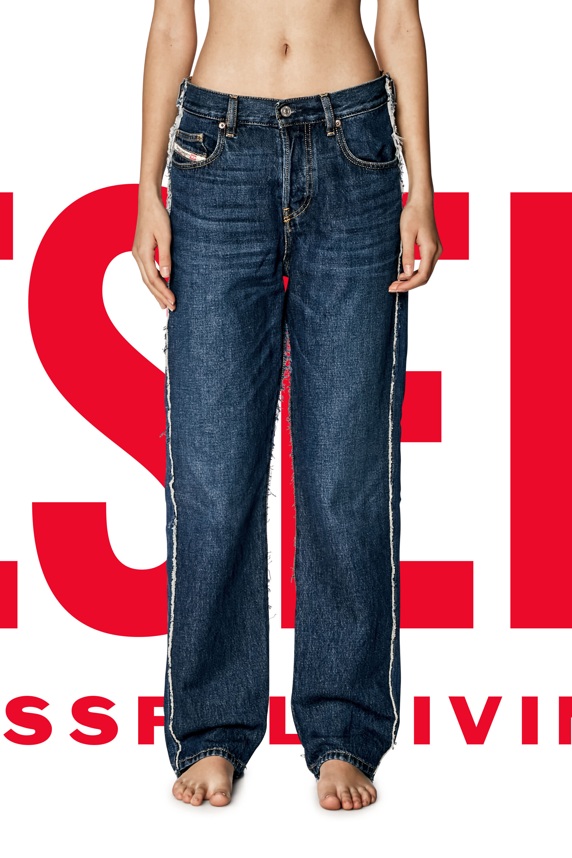 Diesel - Straight Jeans Dieseloves 03 09K47, Bleu moyen - Image 8