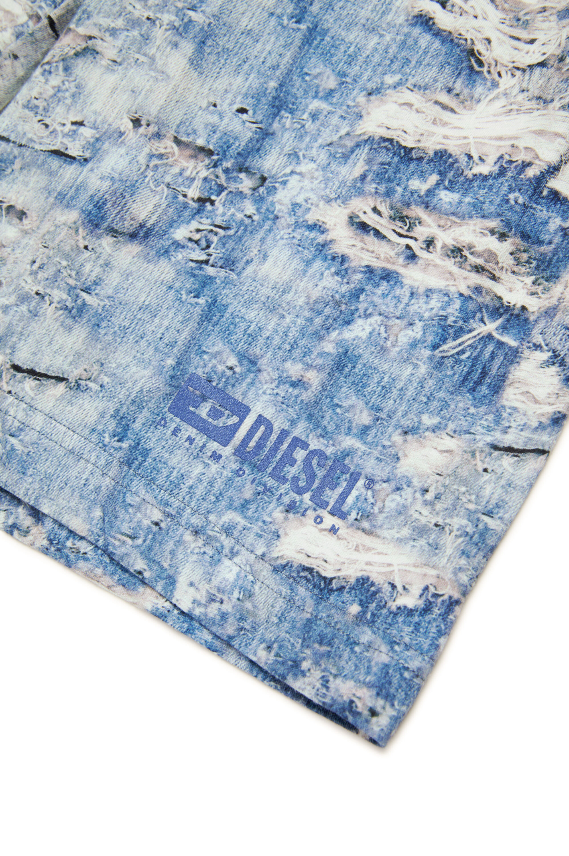 Diesel - PARSTON, Short de survêtement avec Tiger Breaks trompe-l'œil Homme in Bleu - 4