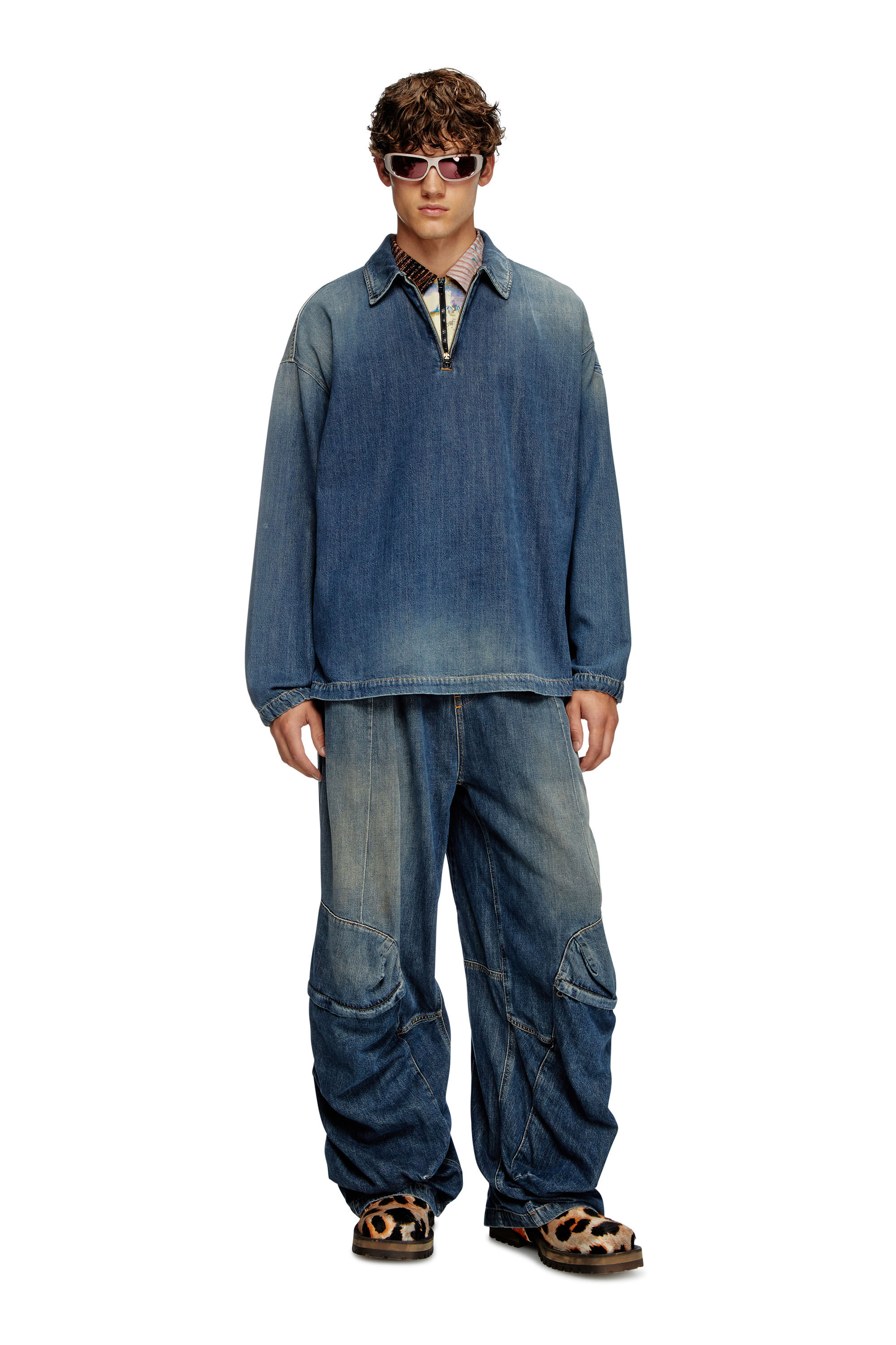 Diesel - D-BRADDY-FSF, Chemise à enfiler en denim utility léger Homme in Bleu - 1