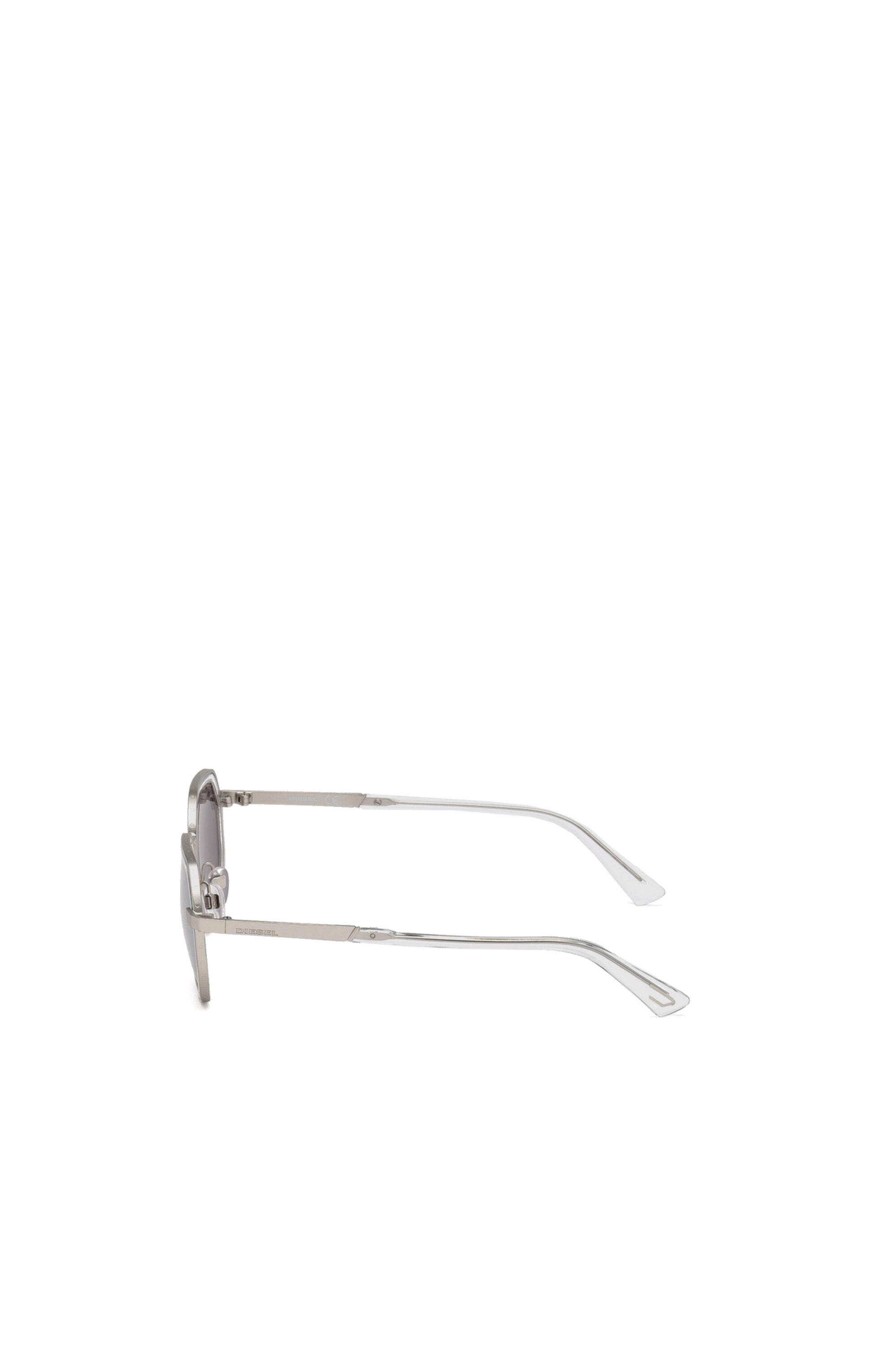 Diesel - DL0267, Lunettes hexagonales avec détails transparents Mixte in Gris - 4