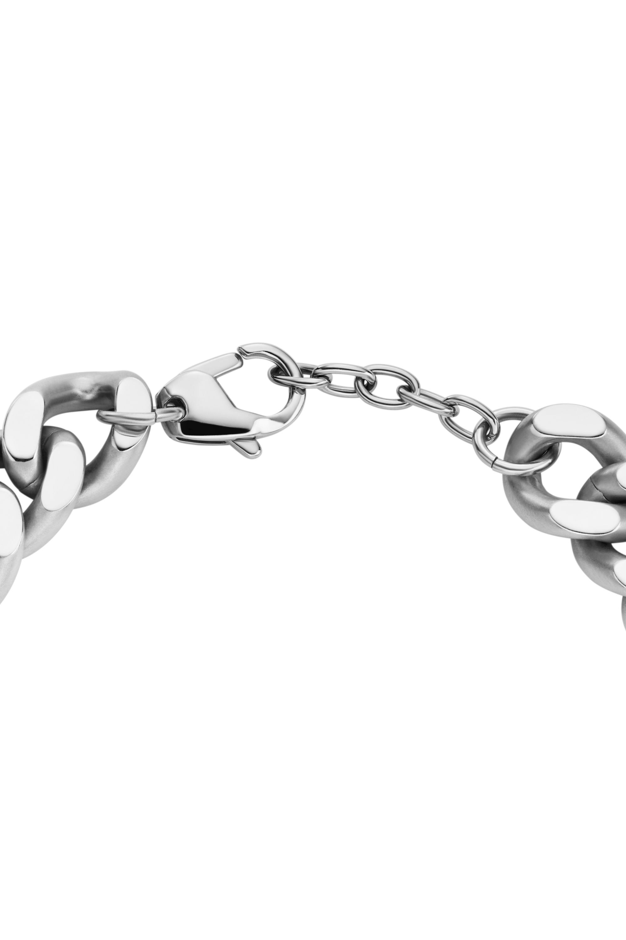 Diesel - DX1432, Bracelet chaîne en acier inoxydable avec logo oval D Homme in Gris argenté - 2