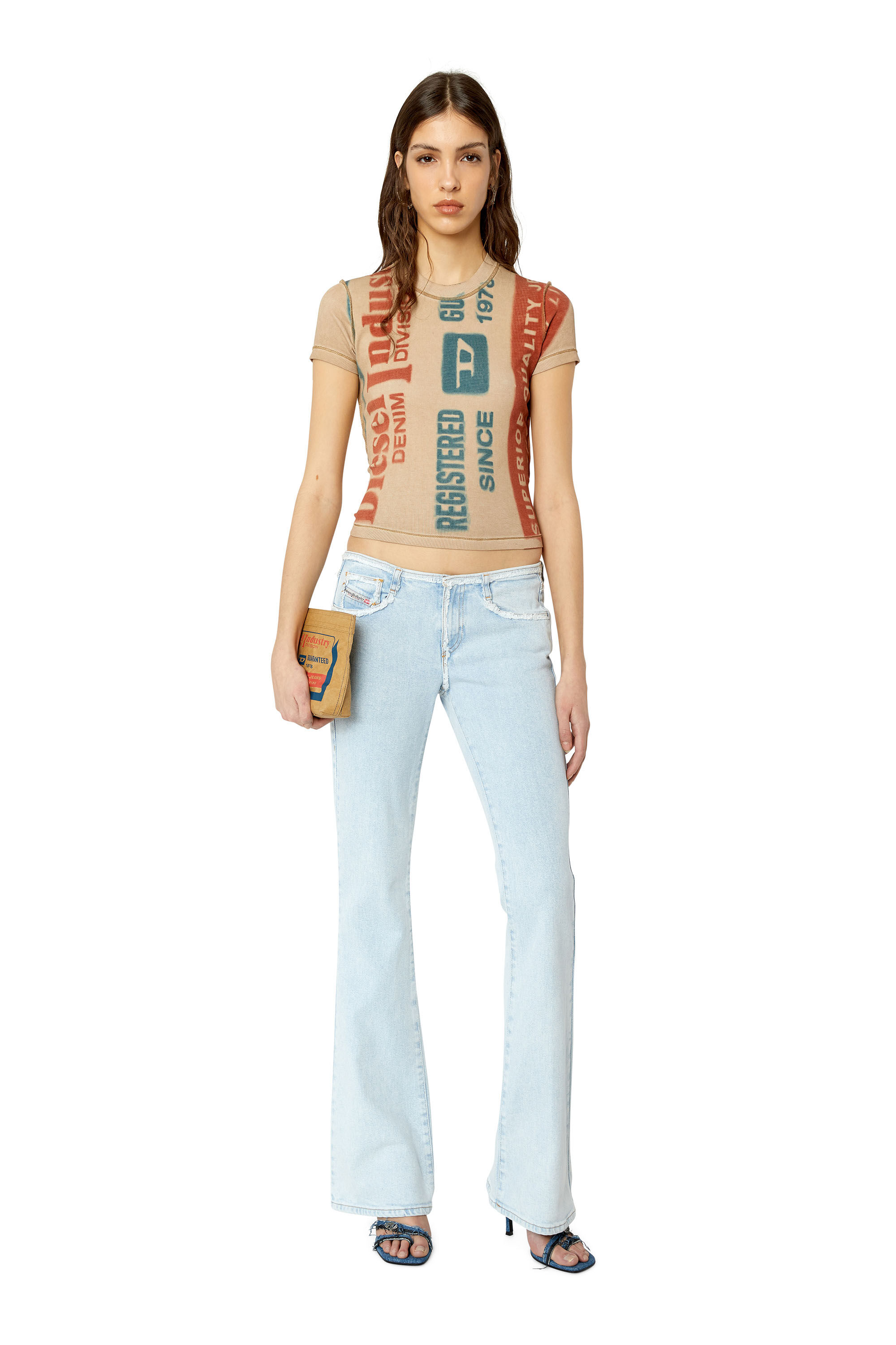Diesel - 1969 D-Ebbey 09F68 Bootcut and Flare Jeans, Bleu Clair - Image 1