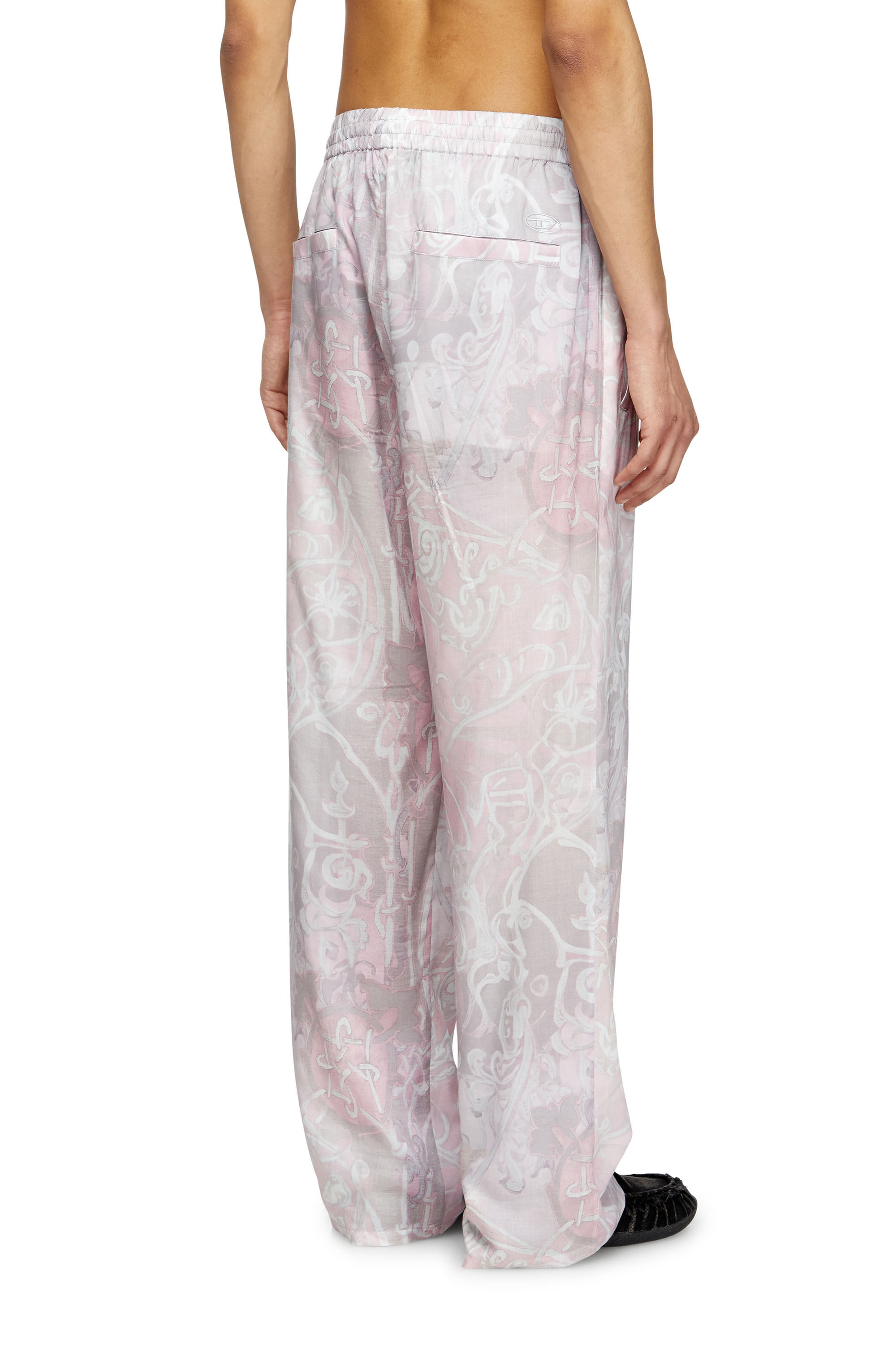 Diesel - P-THECK-A-AJFW, Pantalon de survêtement avec imprimé médiéval Mixte in Rose - 4