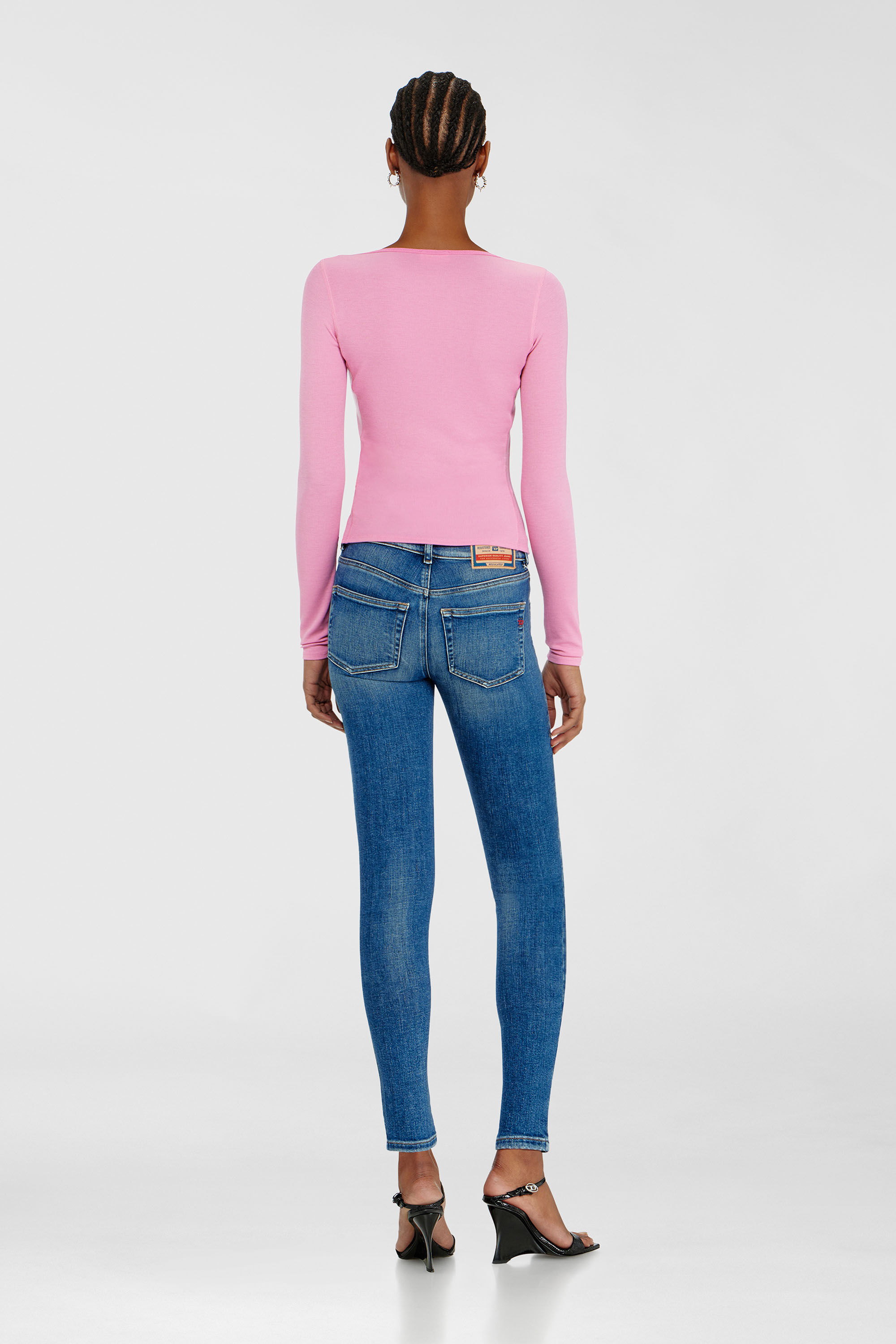 Diesel - Skinny Jeans 2017 Slandy 09P71 Femme, Bleu moyen - Image 3