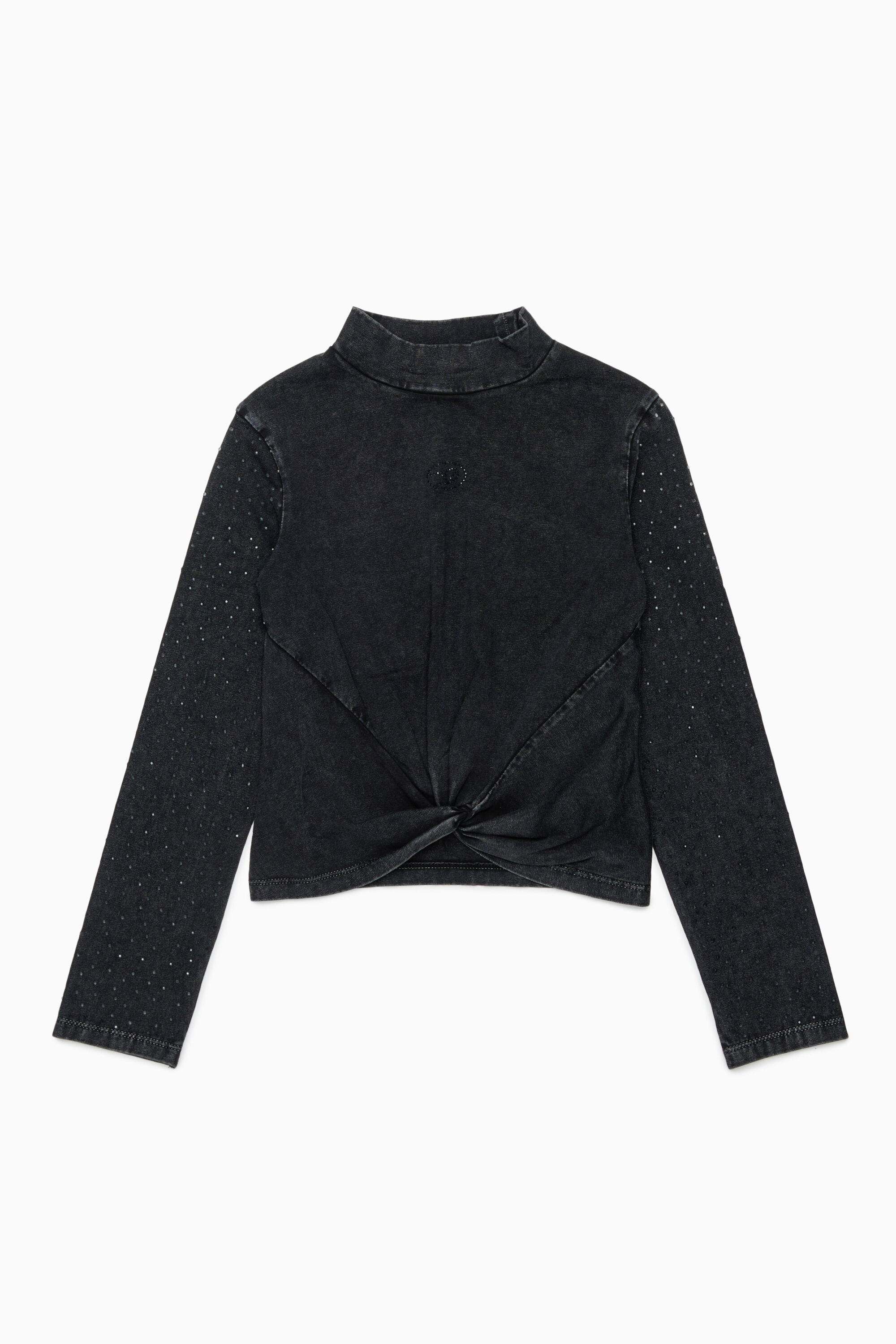 Diesel - TKNOT, Top &agrave; ourlet twist avec strass Femme in Noir - 1