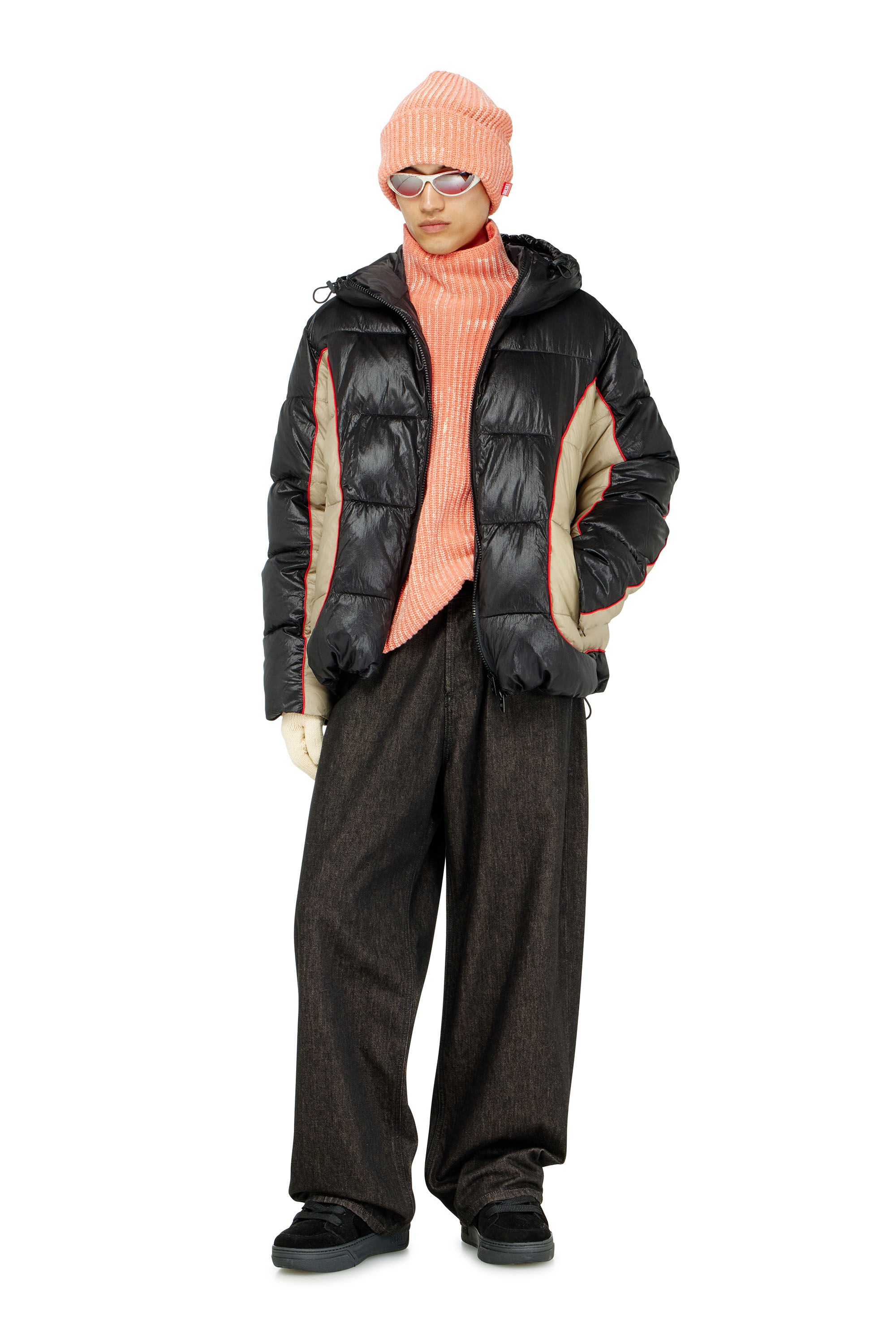 Diesel - W-OSTEND, Veste doudoune &agrave; capuche en ripstop brillant Homme in Polychrome - 1