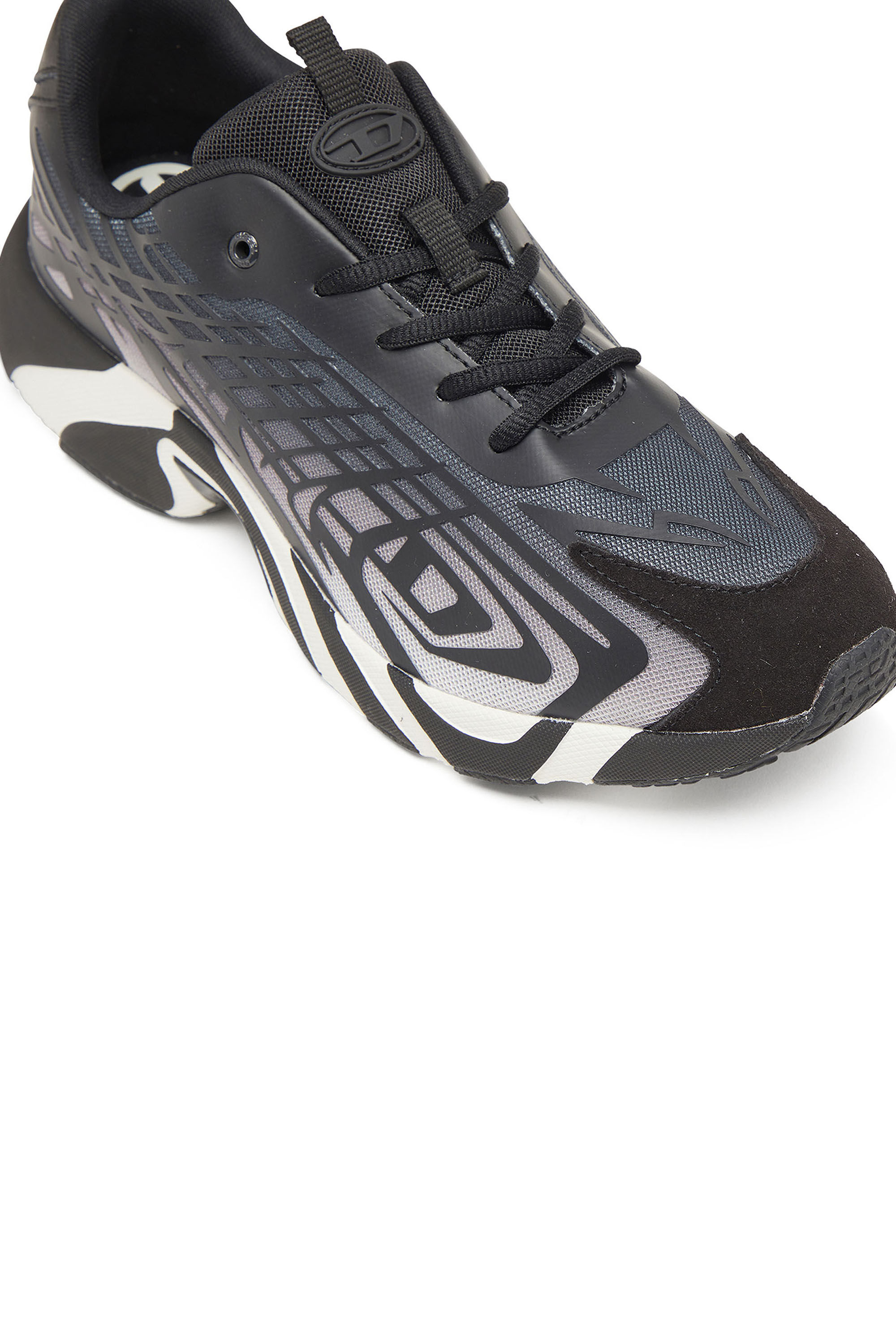 Diesel - S-D-VIT'S 500 LOW, D-Vit-Sneakers en mesh dégradé rayé Homme in Noir - 6