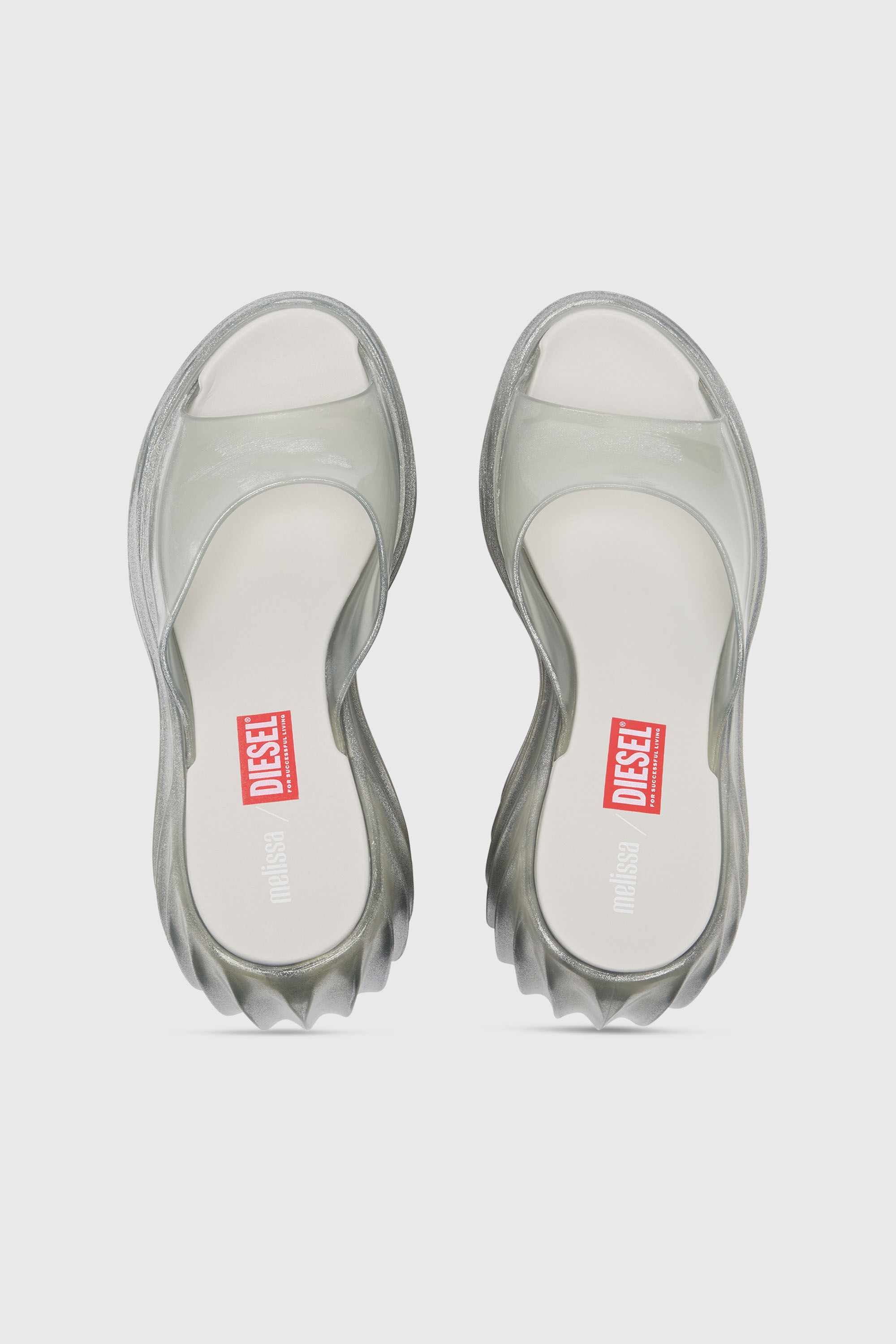 Diesel - MELISSA QUANTUM PLATFORM, Mule &agrave; plateforme en Melflex&reg; Femme in Gris argent&eacute; - 4