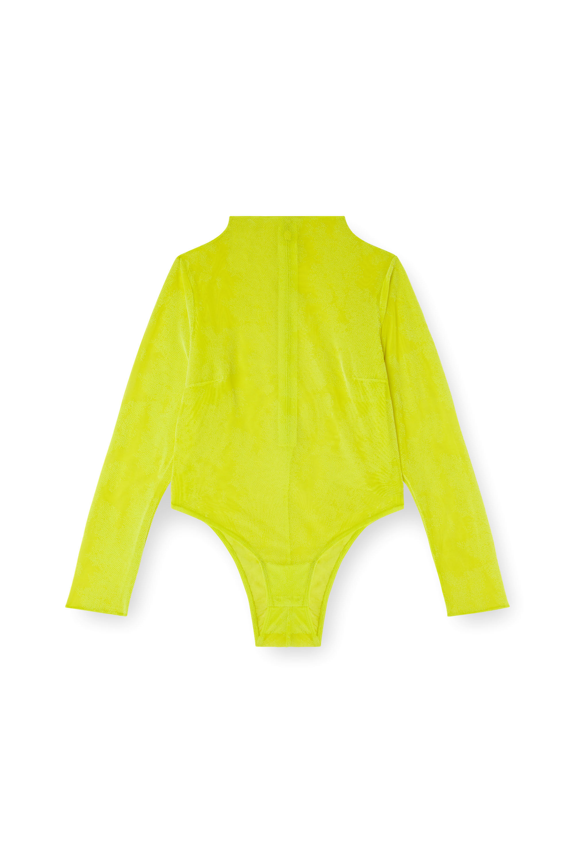 Diesel - C-LONG-SLEEVE-BODYSUIT, Body à col roulé en résille floquée Femme in Vert - 2