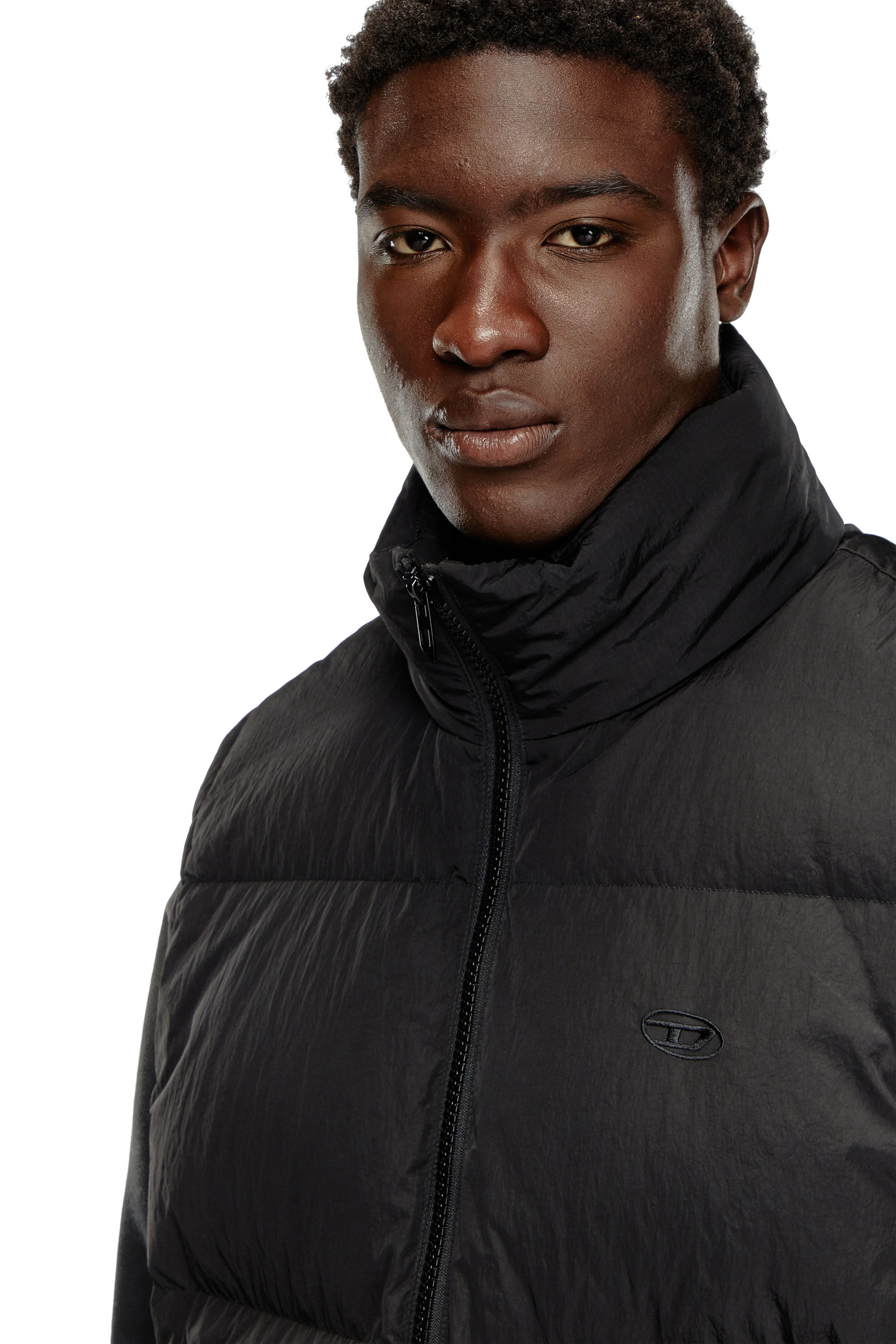 Diesel - W-RAVEEL-SL, Gilet en duvet en nylon froissé Homme in Noir - 5