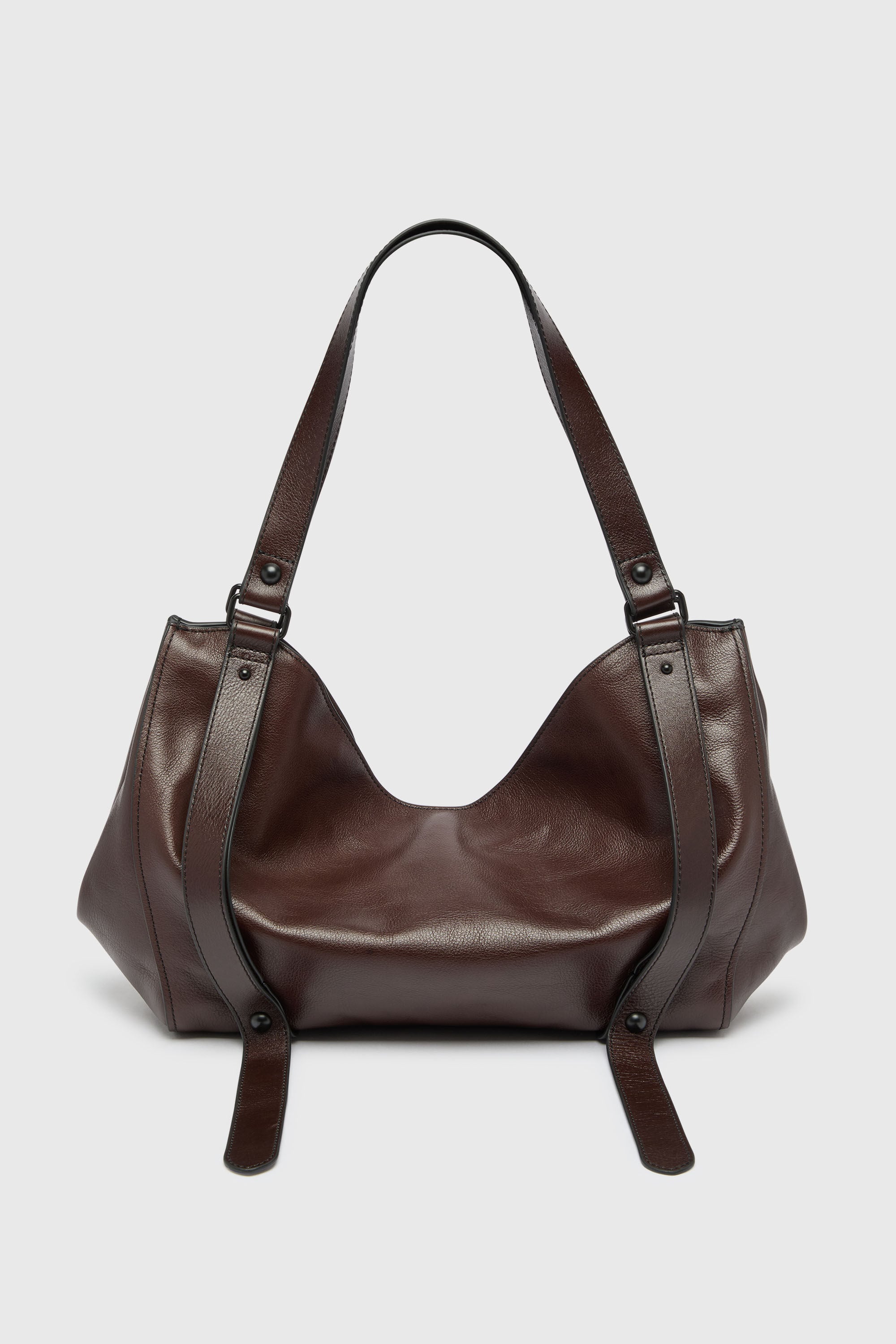 Diesel - D-ONE TOPHANDLE M, Unisex's D-One- Medium top-handle bag in leather in Dark Brown - 3