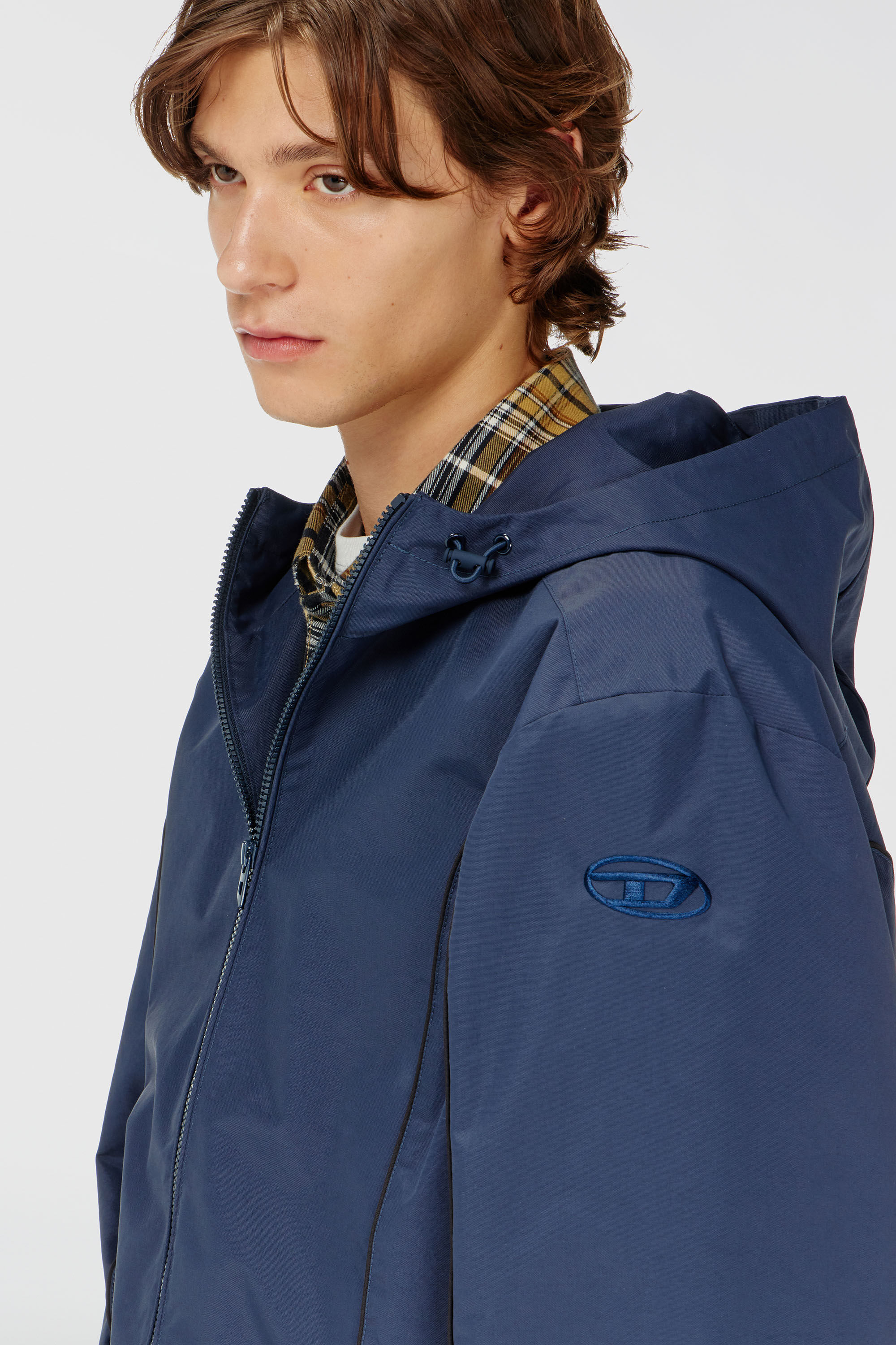 Diesel - J-HIVES-WRD, Coupe-vent avec passepoil contrast&eacute; Homme in Bleu - 5
