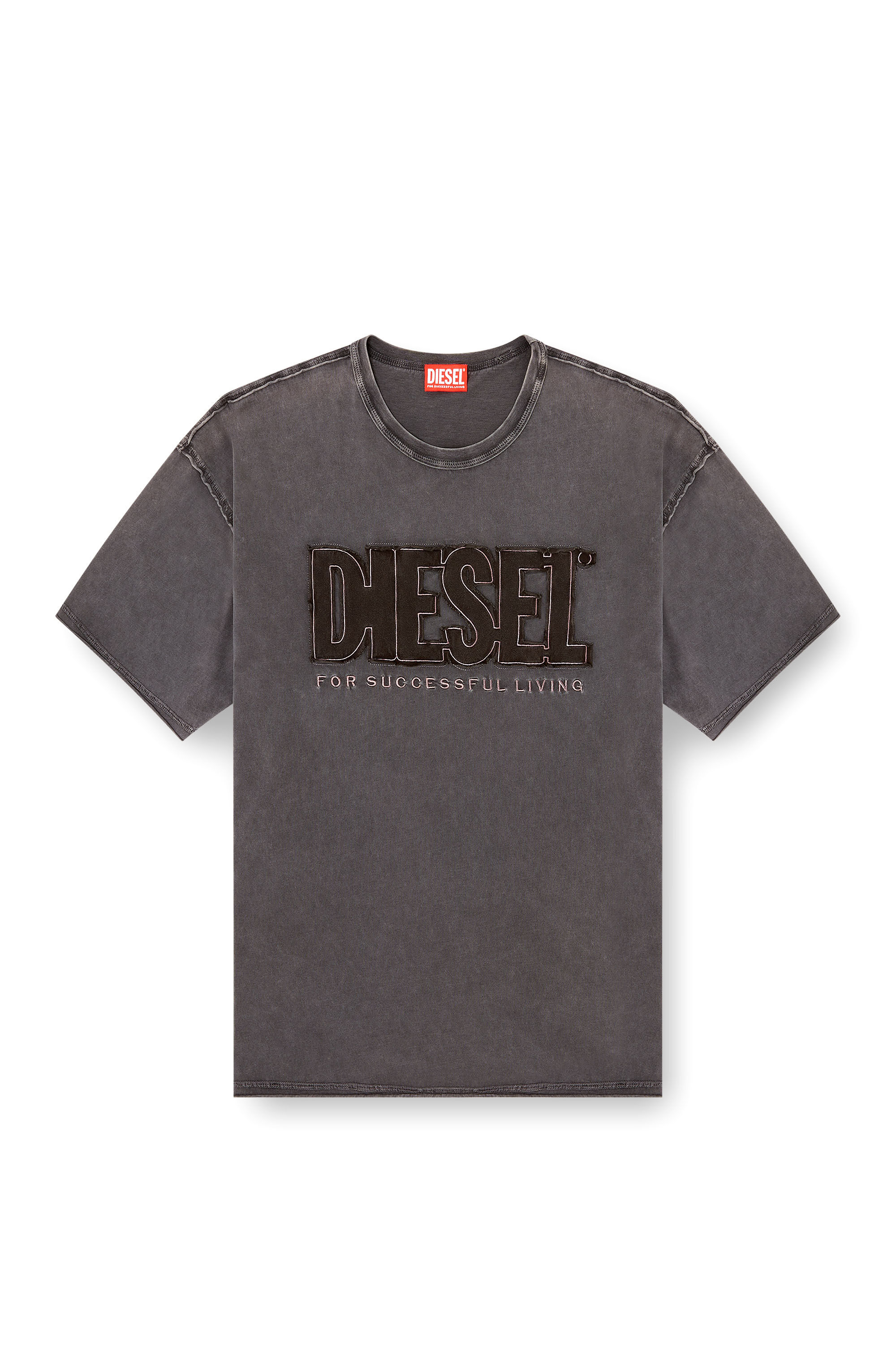 Diesel - T-RAWBOXT, T-shirt avec logo appliqué et bord brut Homme in ToBeDefined - 2