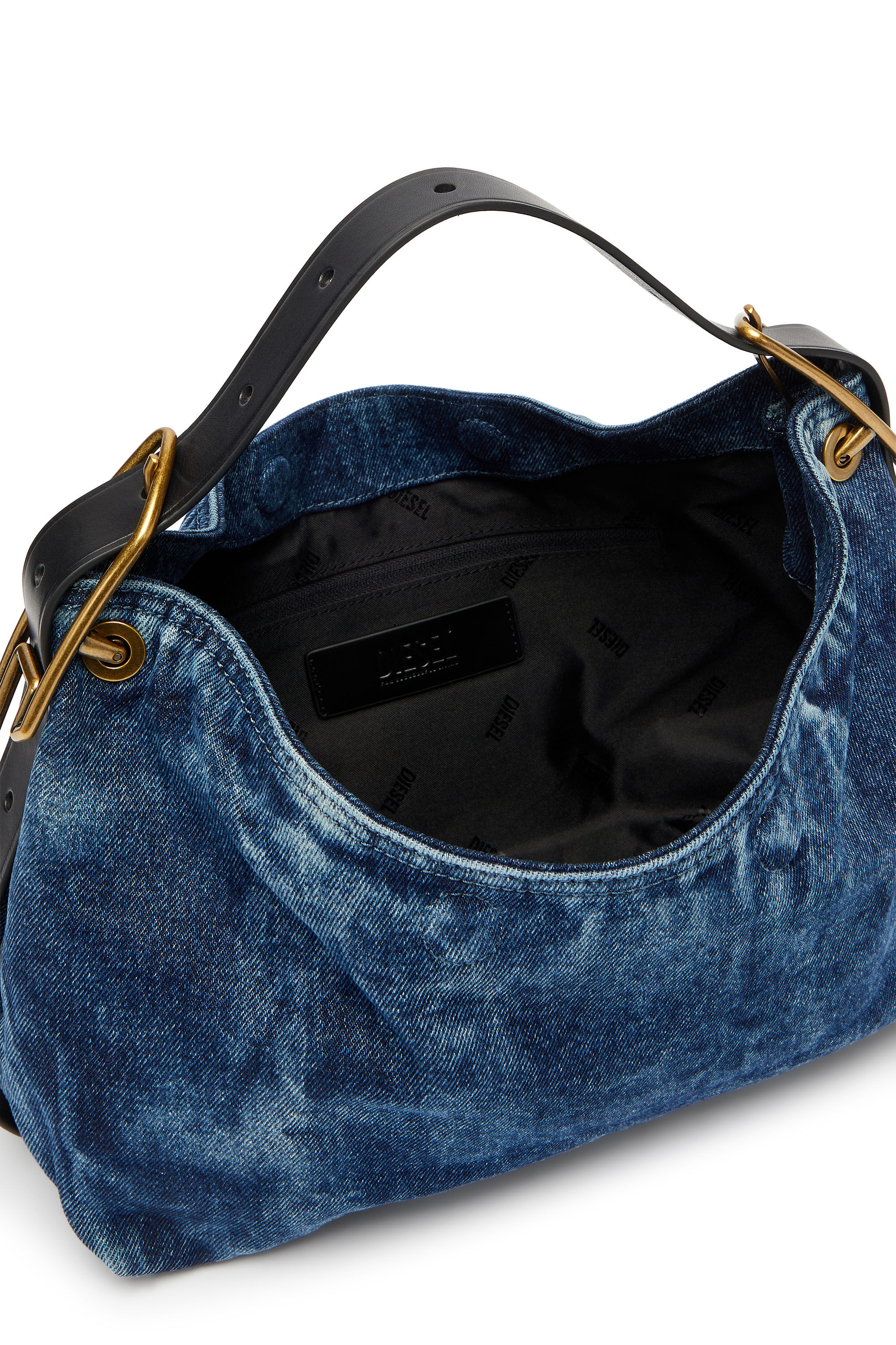 Diesel - D-LINE SHOULDER, D-Line-Sac &agrave; bandouli&egrave;re en denim Femme in Bleu - 4