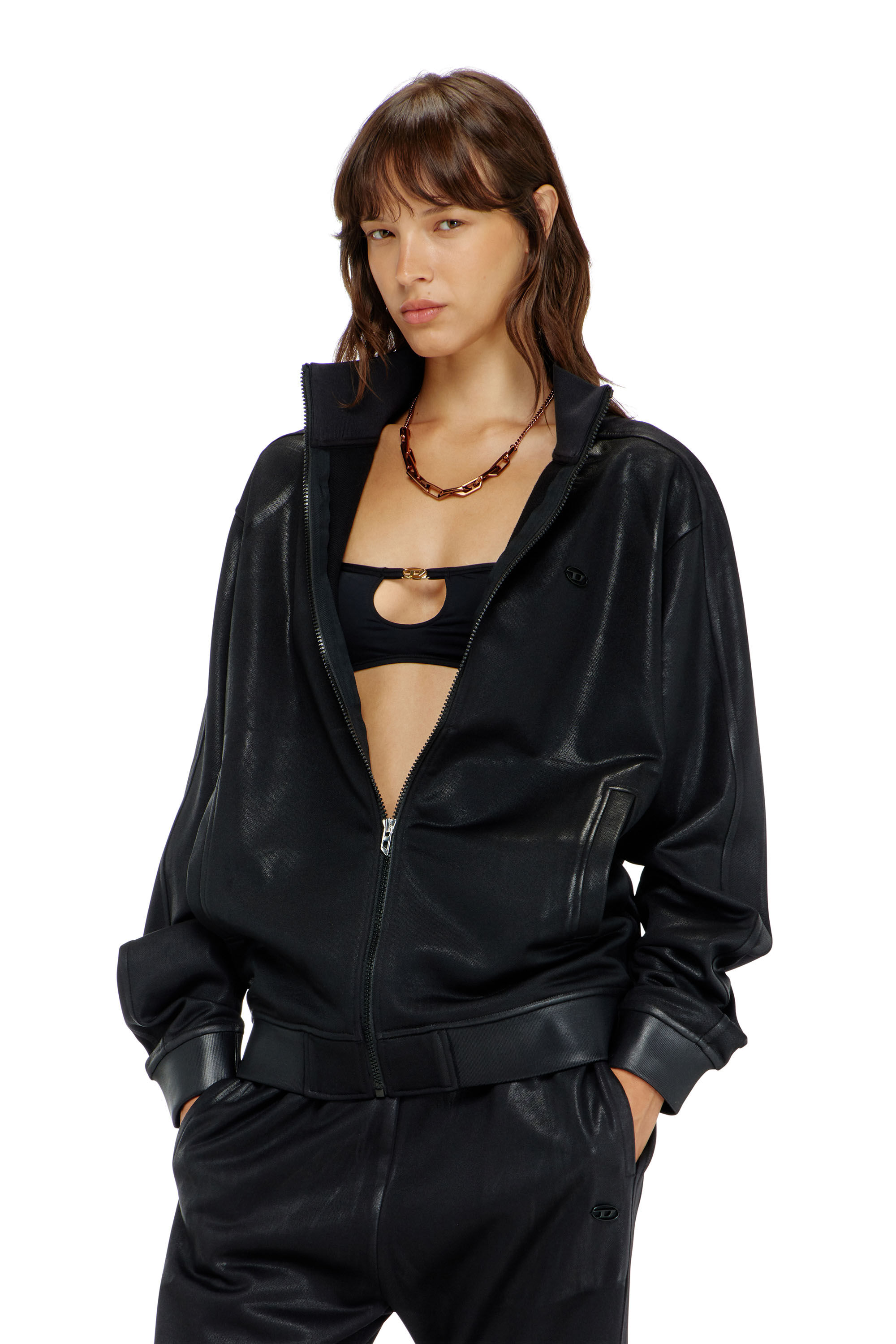 Diesel - ROCHELLE-UTLT, Bandeau en avec Oval D m&eacute;tallique Femme in Noir - 5