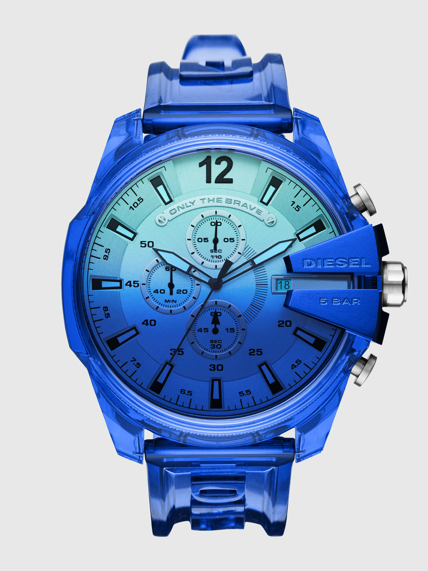 Montre diesel mega chief bleu Clearance