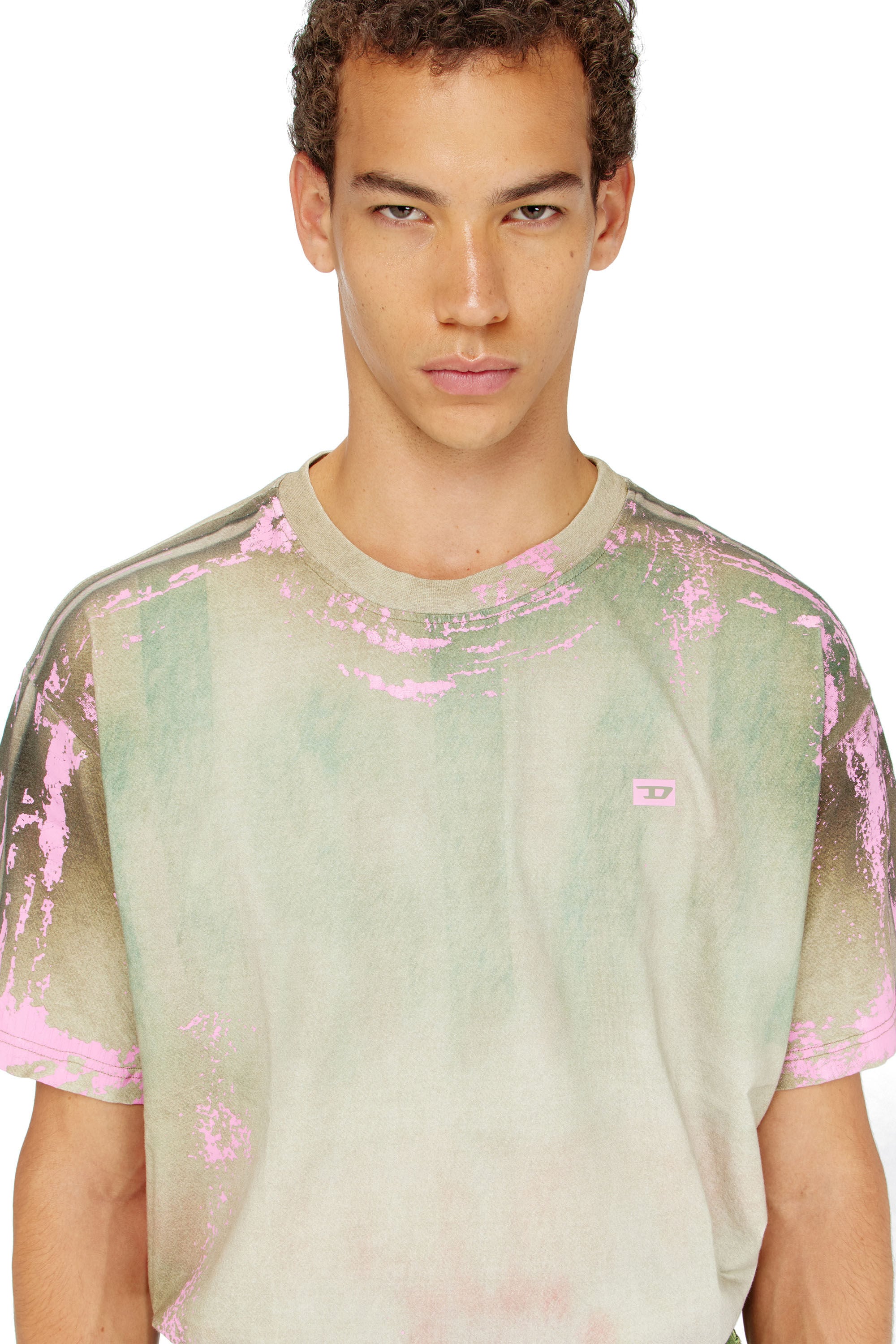 Diesel - T-FILMY-SHO, T-shirt en jersey effet cuir craquel&eacute; Homme in ToBeDefined - 4