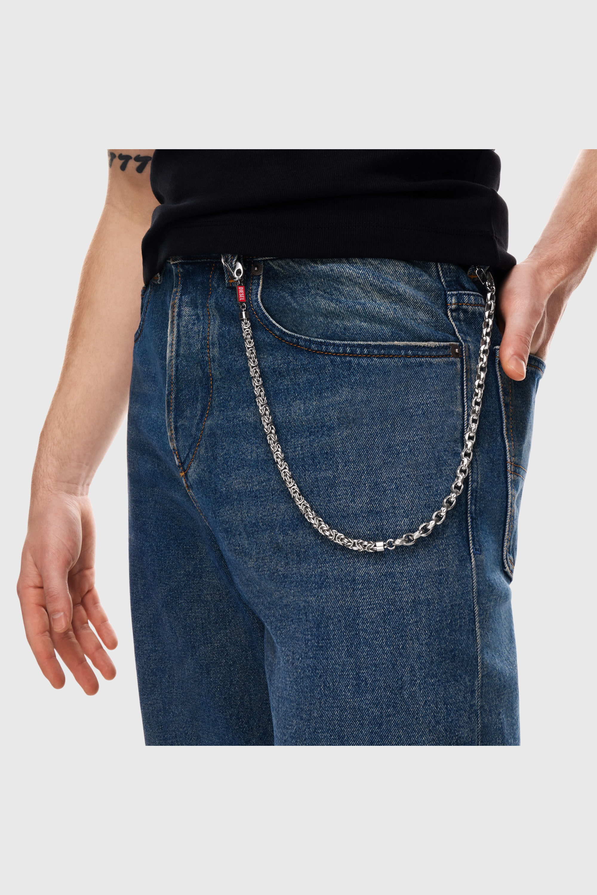 Diesel - DX1694040 JEWELLERY, Cha&icirc;ne multi-usage en acier inoxydable Mixte in Gris argent&eacute; - 5
