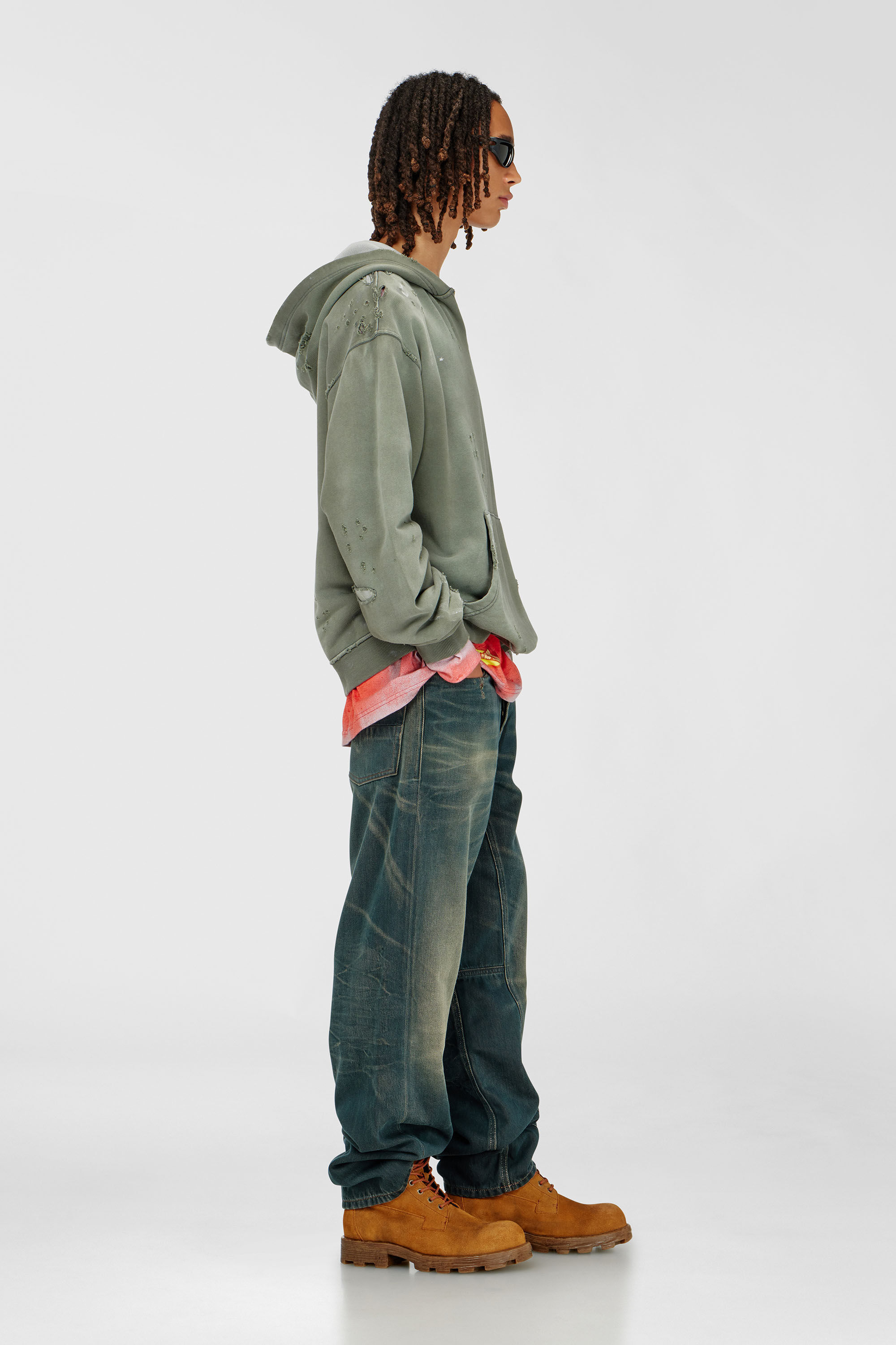 Diesel - Relaxed Jeans 2001 D-Macro 09P85 Homme, Bleu Fonc&eacute; - Image 2