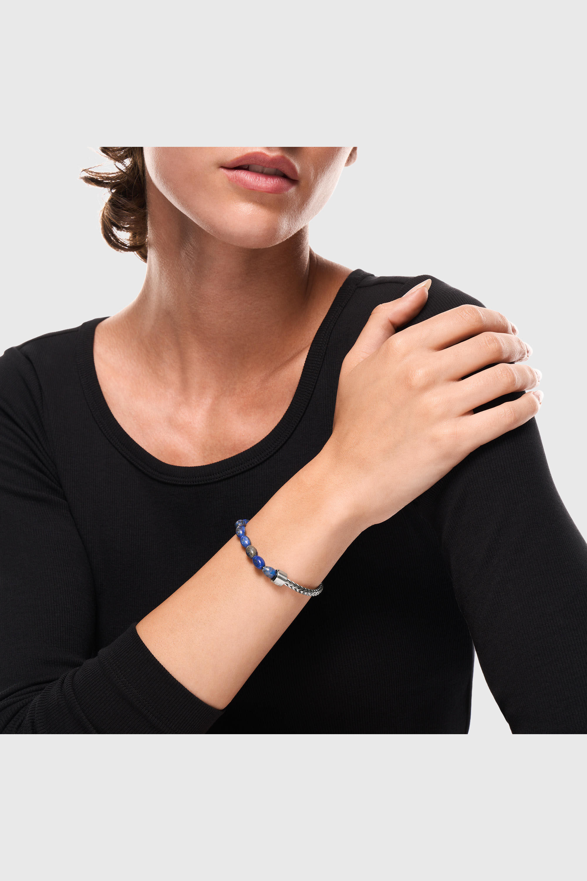 Diesel - DX1713040, Bracelet en perles de lapis-lazuli Mixte in Gris argent&eacute; - 5