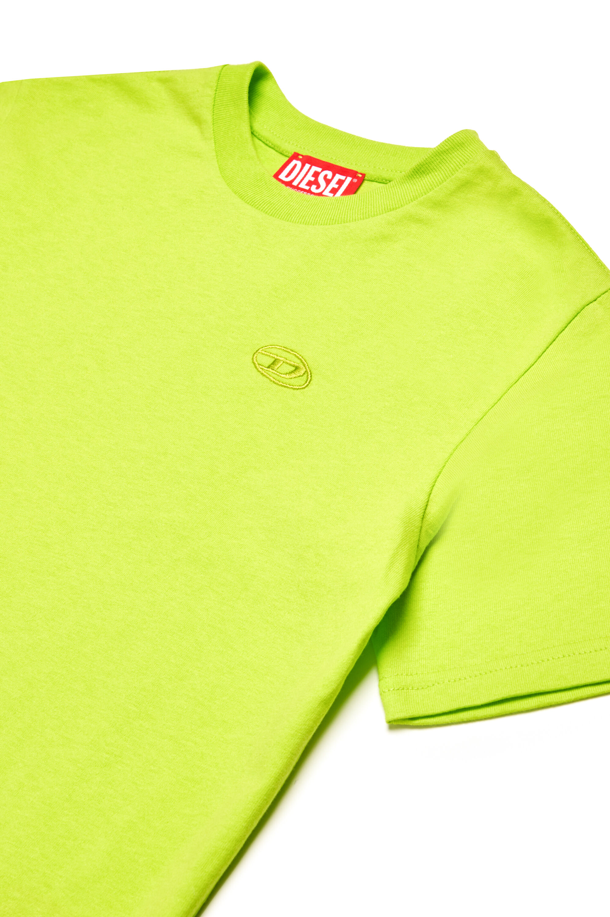 Diesel - TBOGGYMEGOVALD OVER, T-shirt avec mega broderie Oval D Homme in Vert - 3