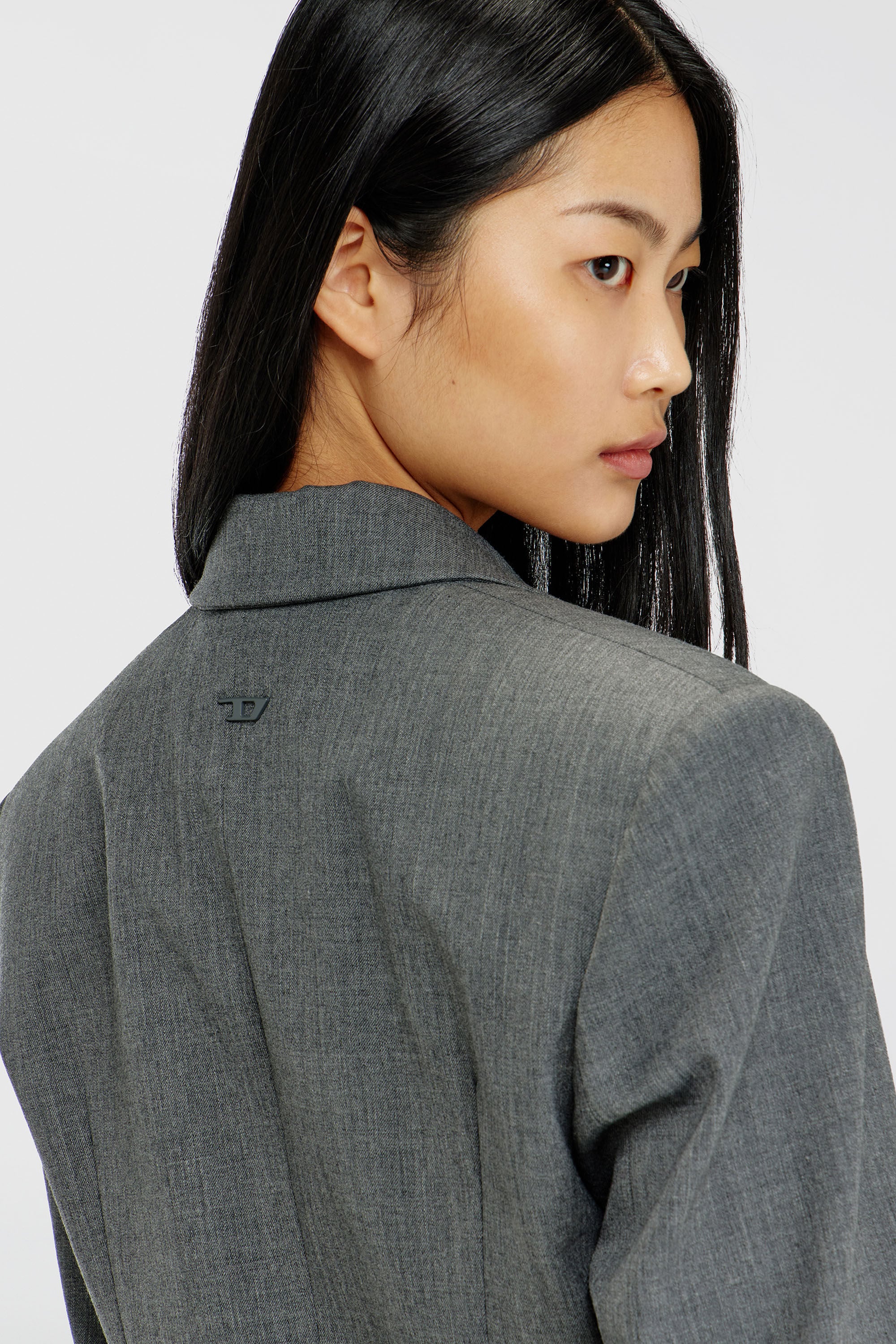 Diesel - G-LANCE, Woman's Cropped blazer in wool-blend suiting in Grey - 5