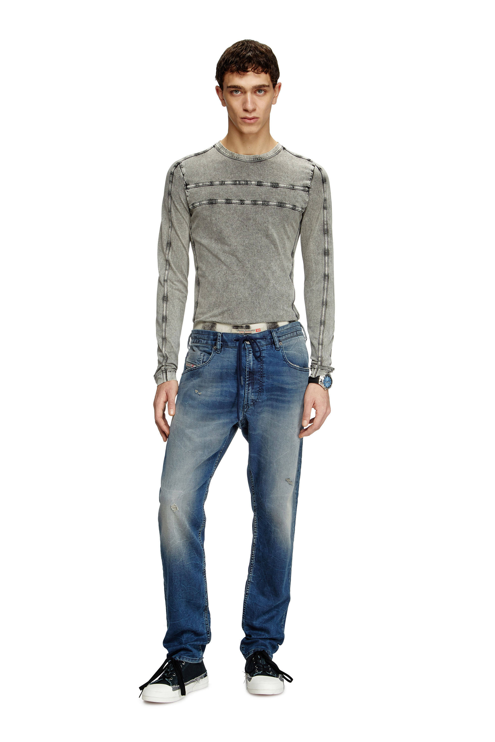 Diesel - Regular 2030 D-Krooley Joggjeans® 068PI Homme, Bleu moyen - Image 1