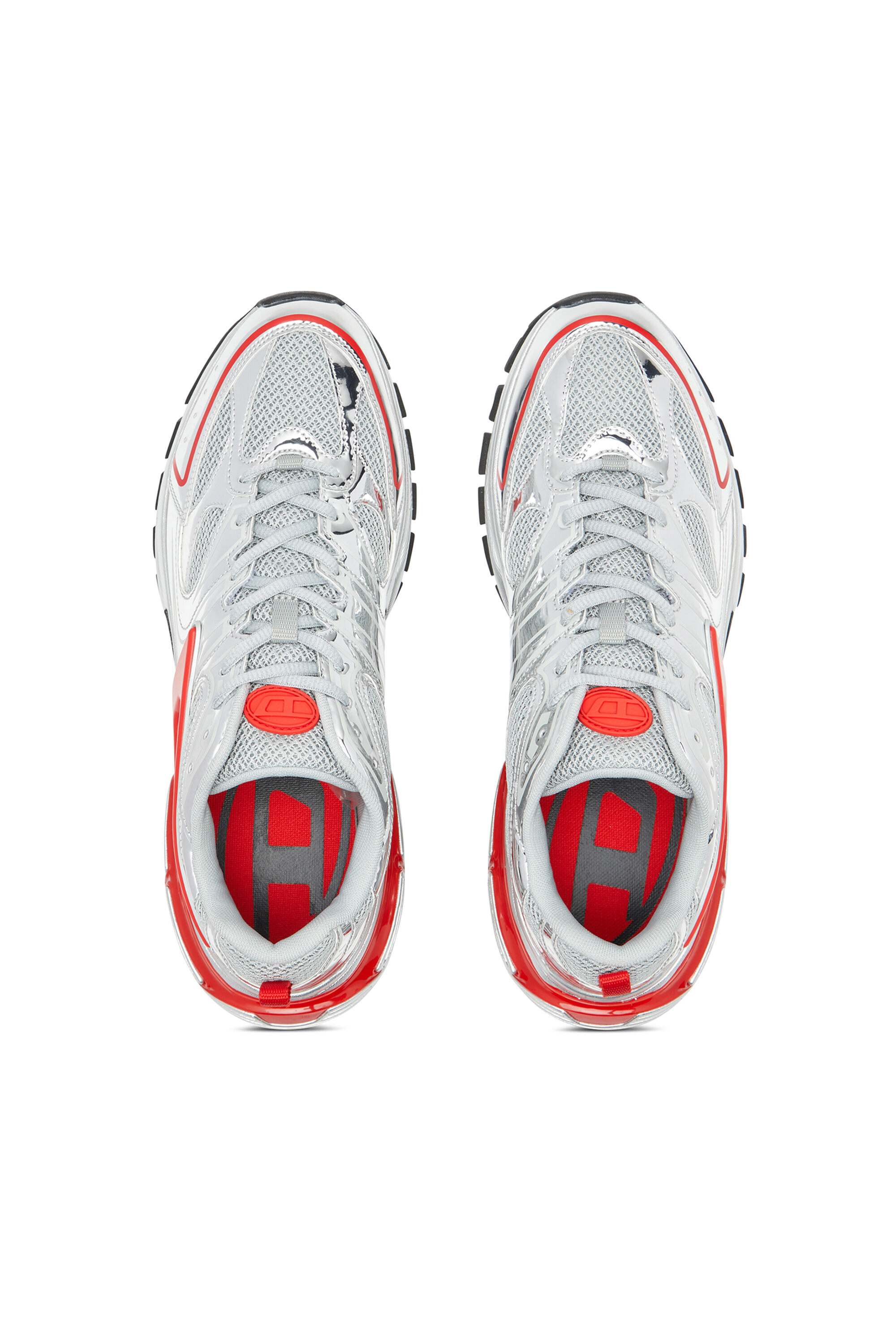 Diesel - S-SERENDIPITY PRO-X1, S-Serendipity-Sneakers en mesh avec superpositions métallisés Homme in Polychrome - 4