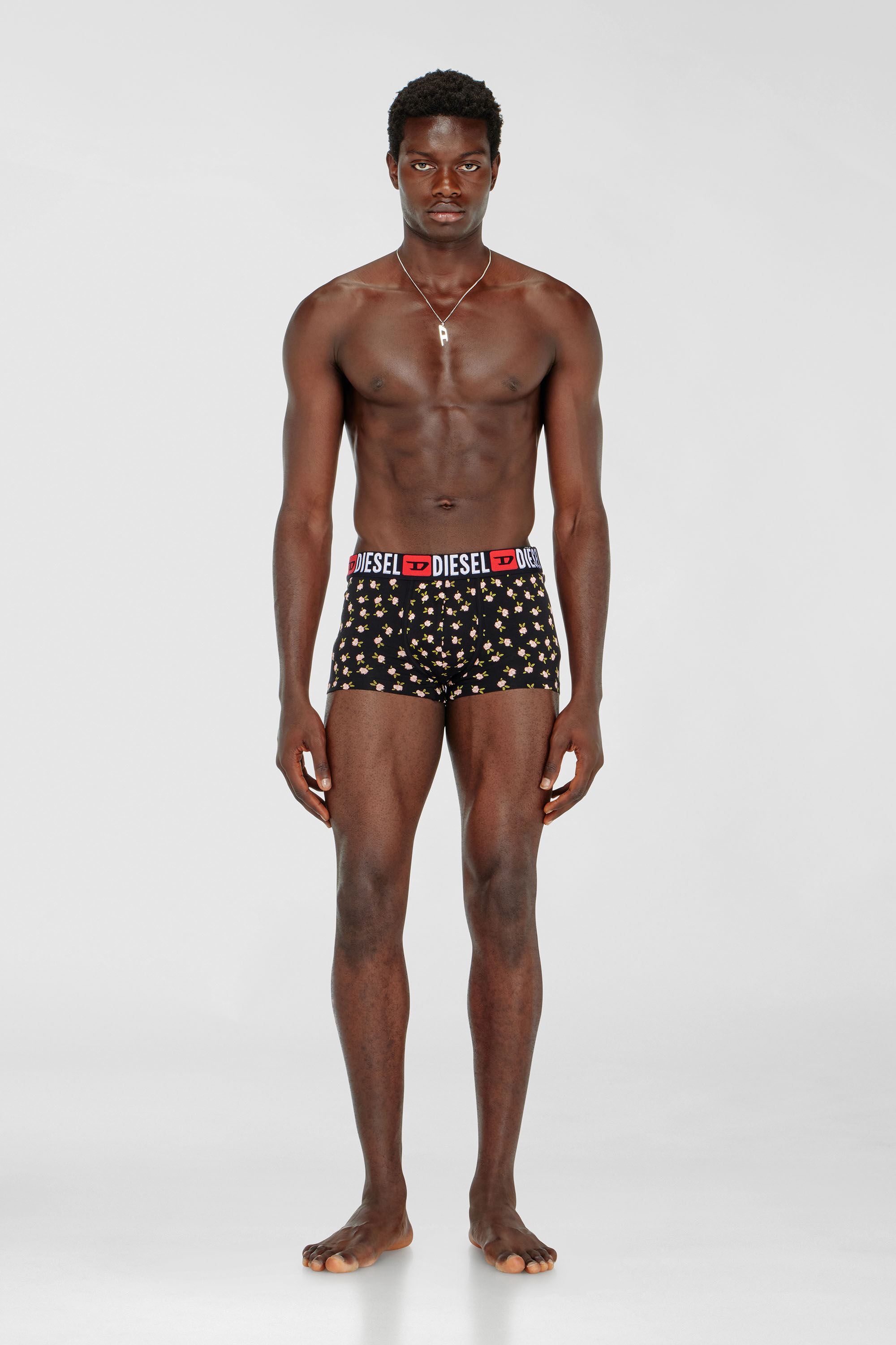 Diesel - UMBX-DAMIENTHREEPACK, Lot de trois trunks en coton stretch &agrave; motif floral Homme in Noir - 1