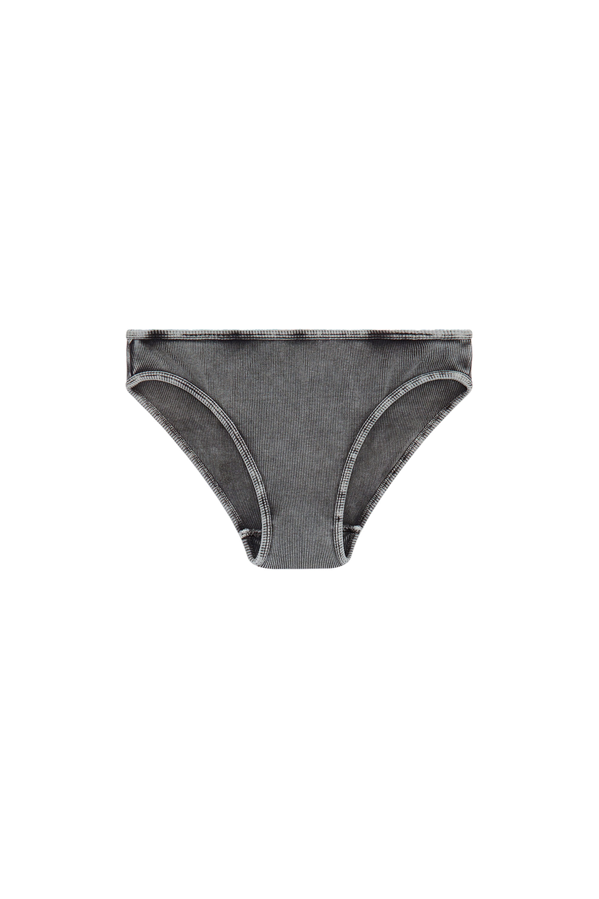 Diesel - UFPN-D-OVAL-HIGH-WAISTED-BRIEF, Culotte côtelée avec plaque Oval D Femme in Noir - 2