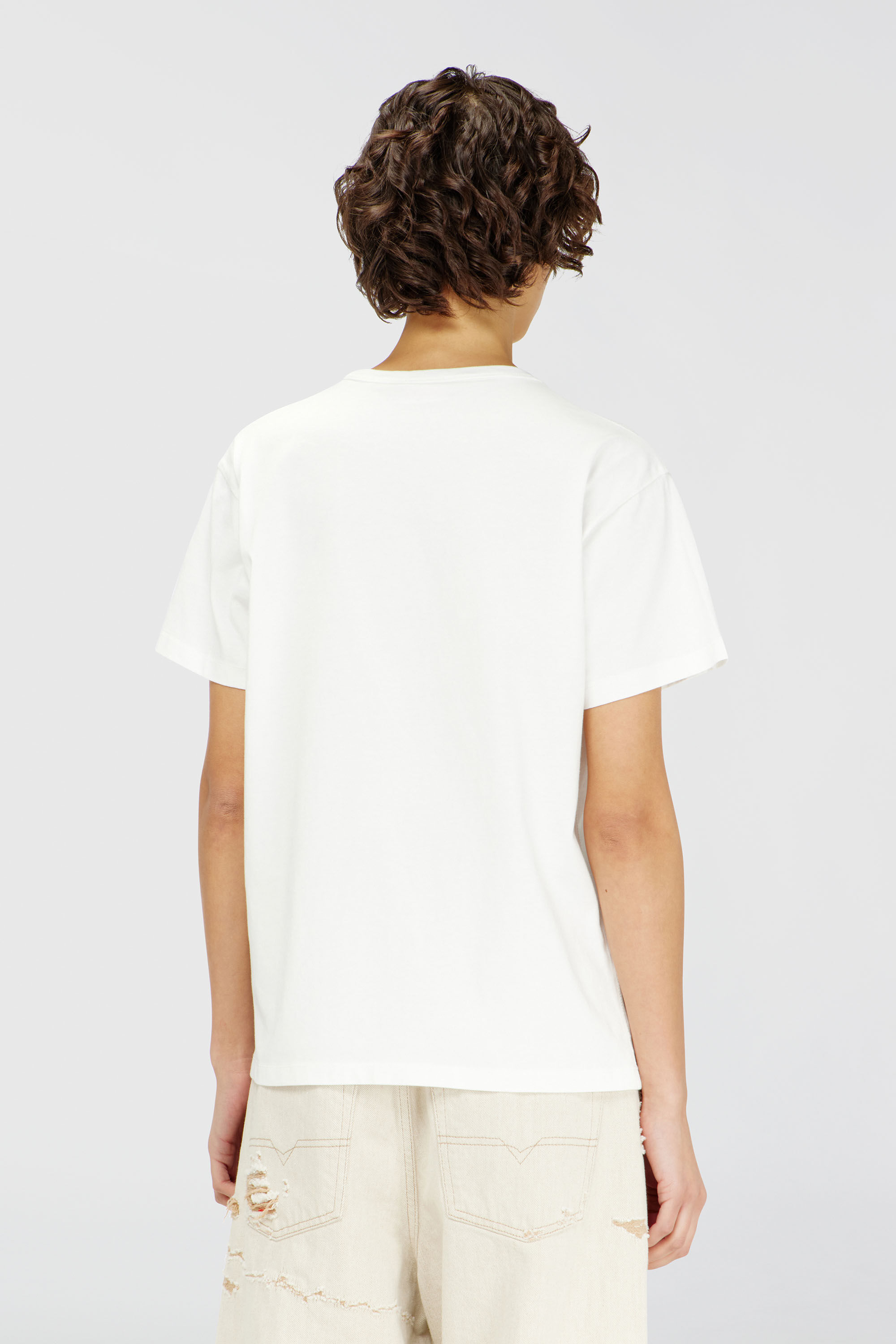 Diesel - T-NORMY-OD-S1, T-shirt en coton avec Oval D m&eacute;tallique Femme in Blanc - 4