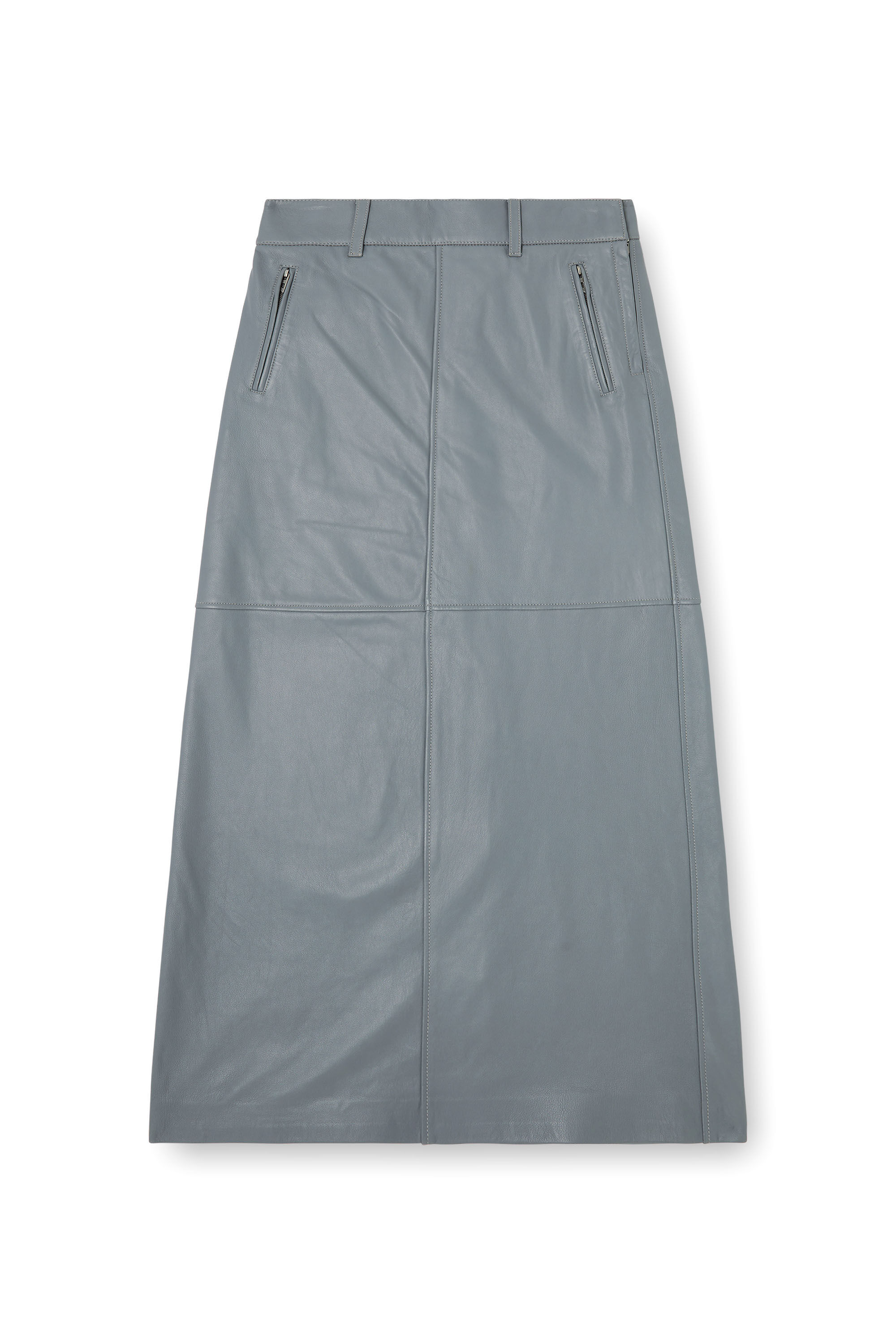 Diesel - L-UCY, Jupe longue en cuir Femme in Gris - 2