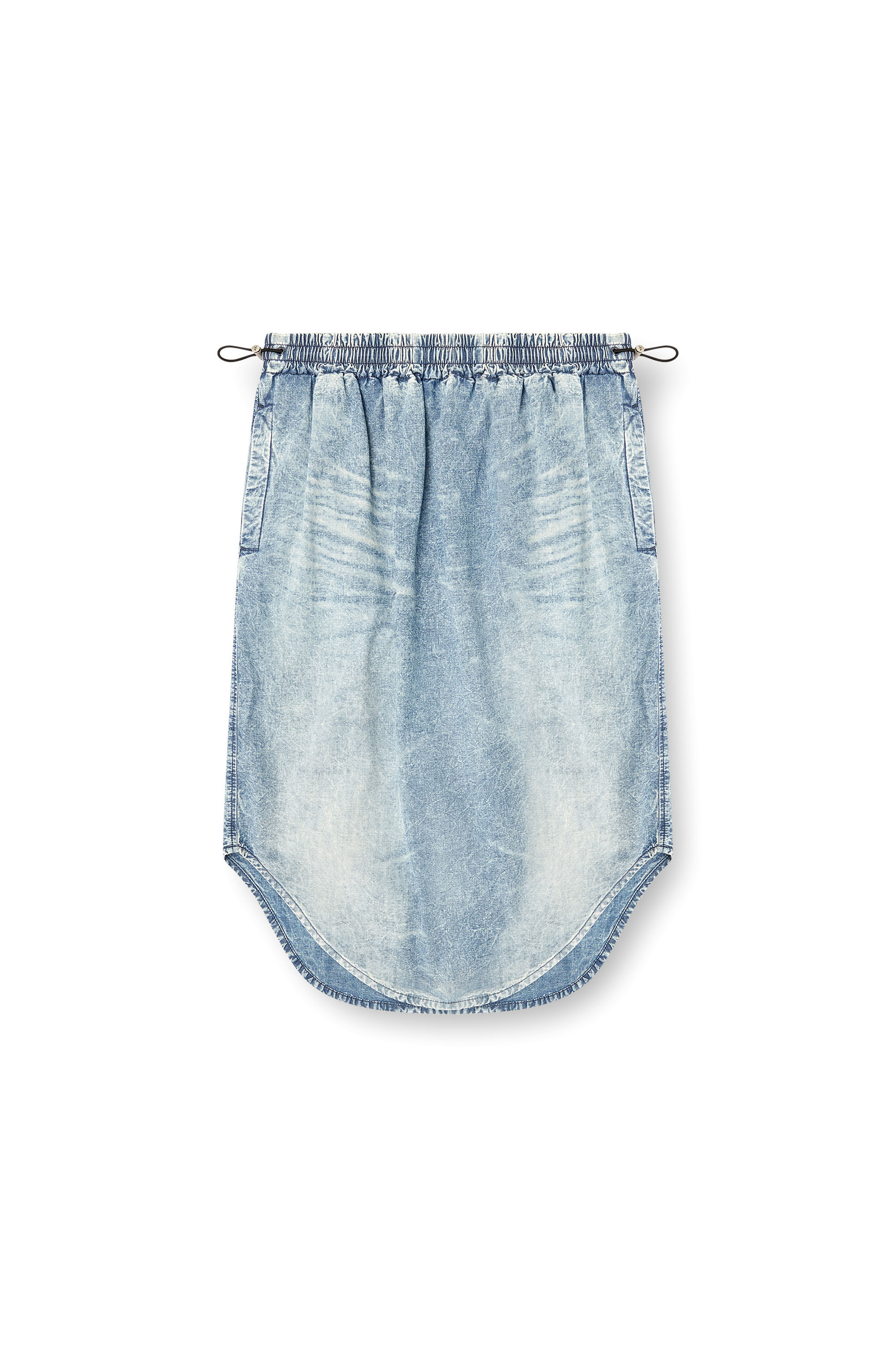 Diesel - DE-ASHLEY-S, Jupe midi en denim marbré Femme in Bleu - 2