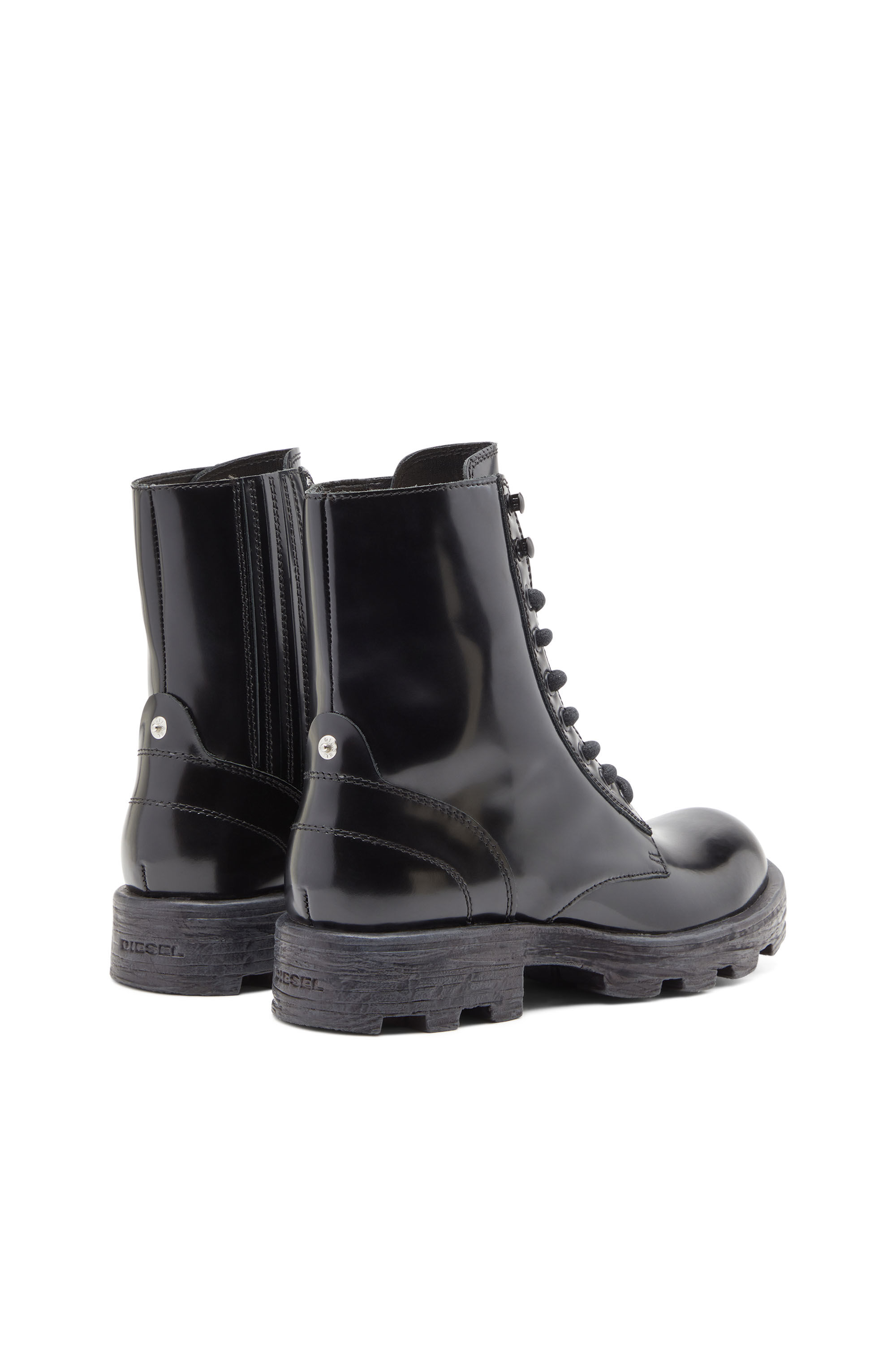 D HAMMER BT W Femme Combat boots en cuir glace Diesel