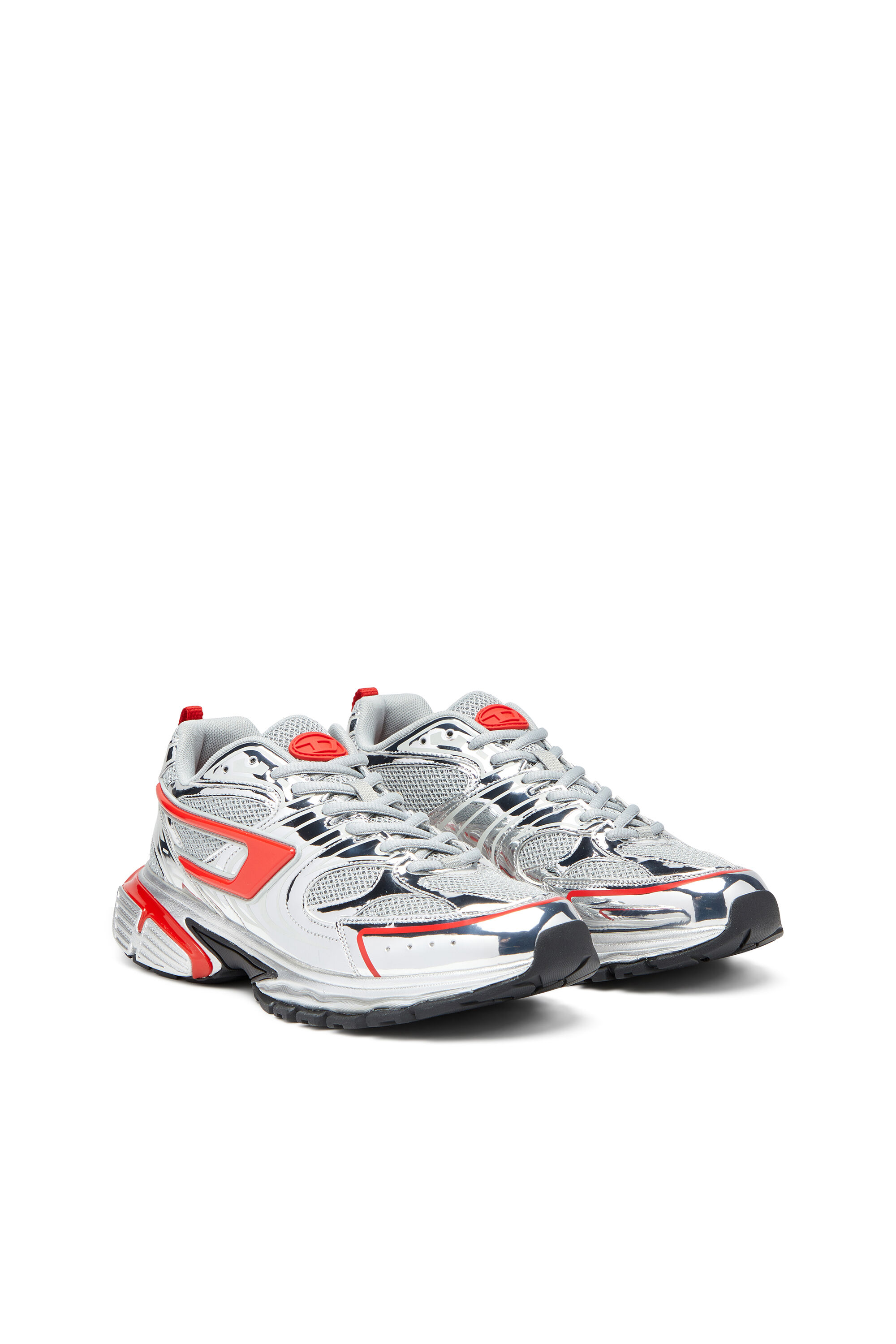 Diesel - S-SERENDIPITY PRO-X1, S-Serendipity-Sneakers en mesh avec superpositions métallisés Homme in Polychrome - 2