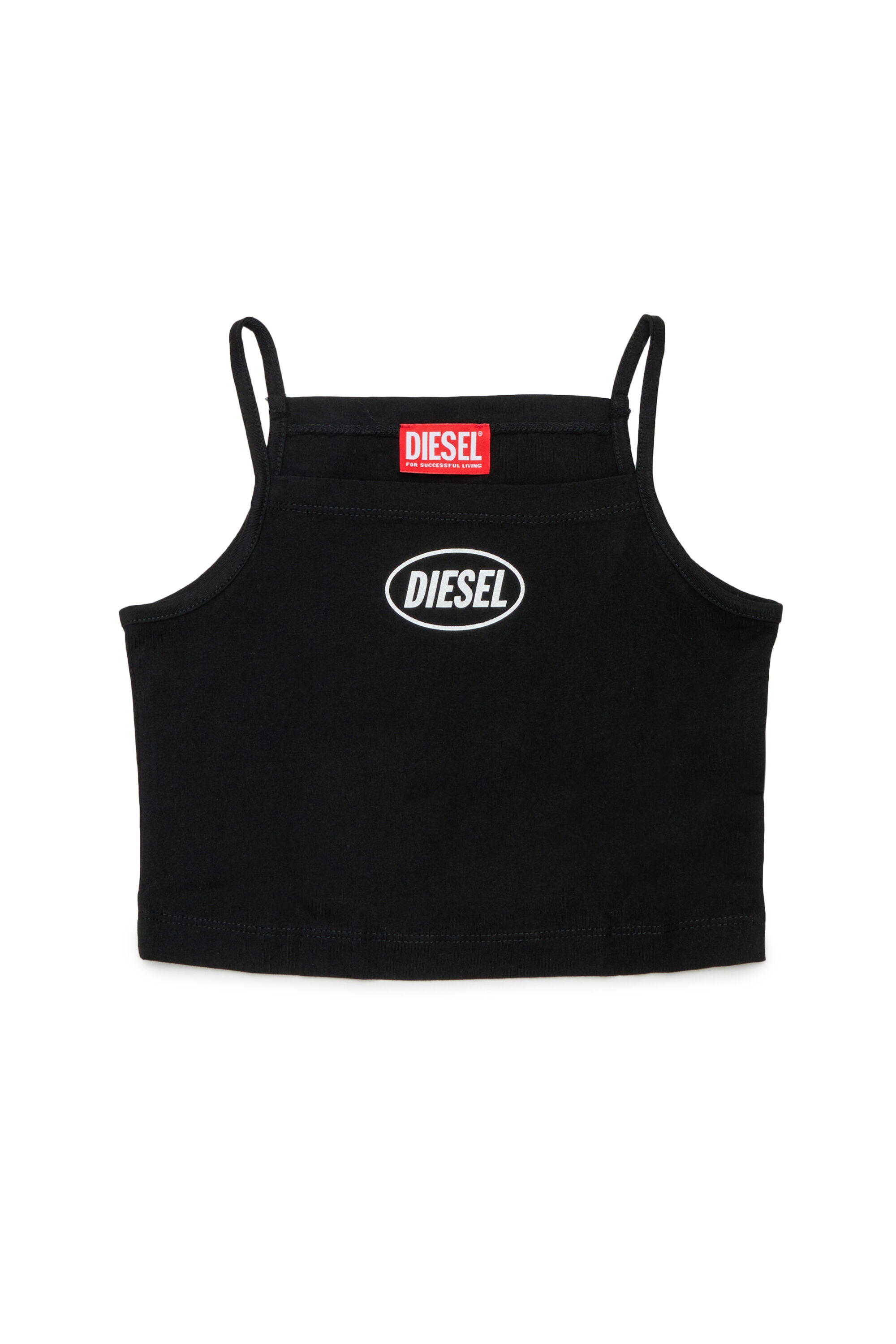 Diesel - TEDIM, Crop top &agrave; fines bretelles Femme in Noir - 1