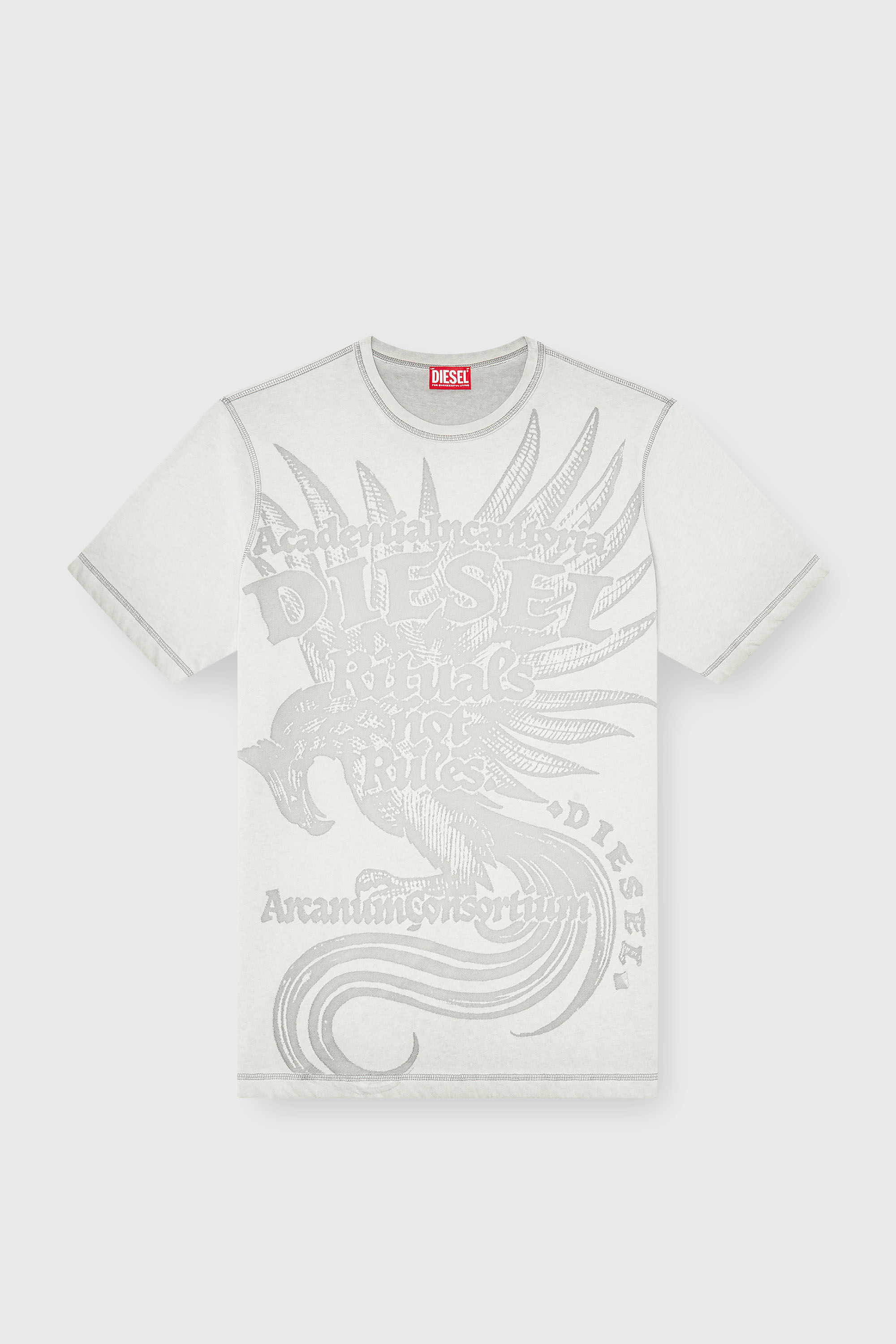Diesel - T-RAWJUST-AA1, T-shirt en jersey avec motif emboss&eacute; Homme in Gris - 2
