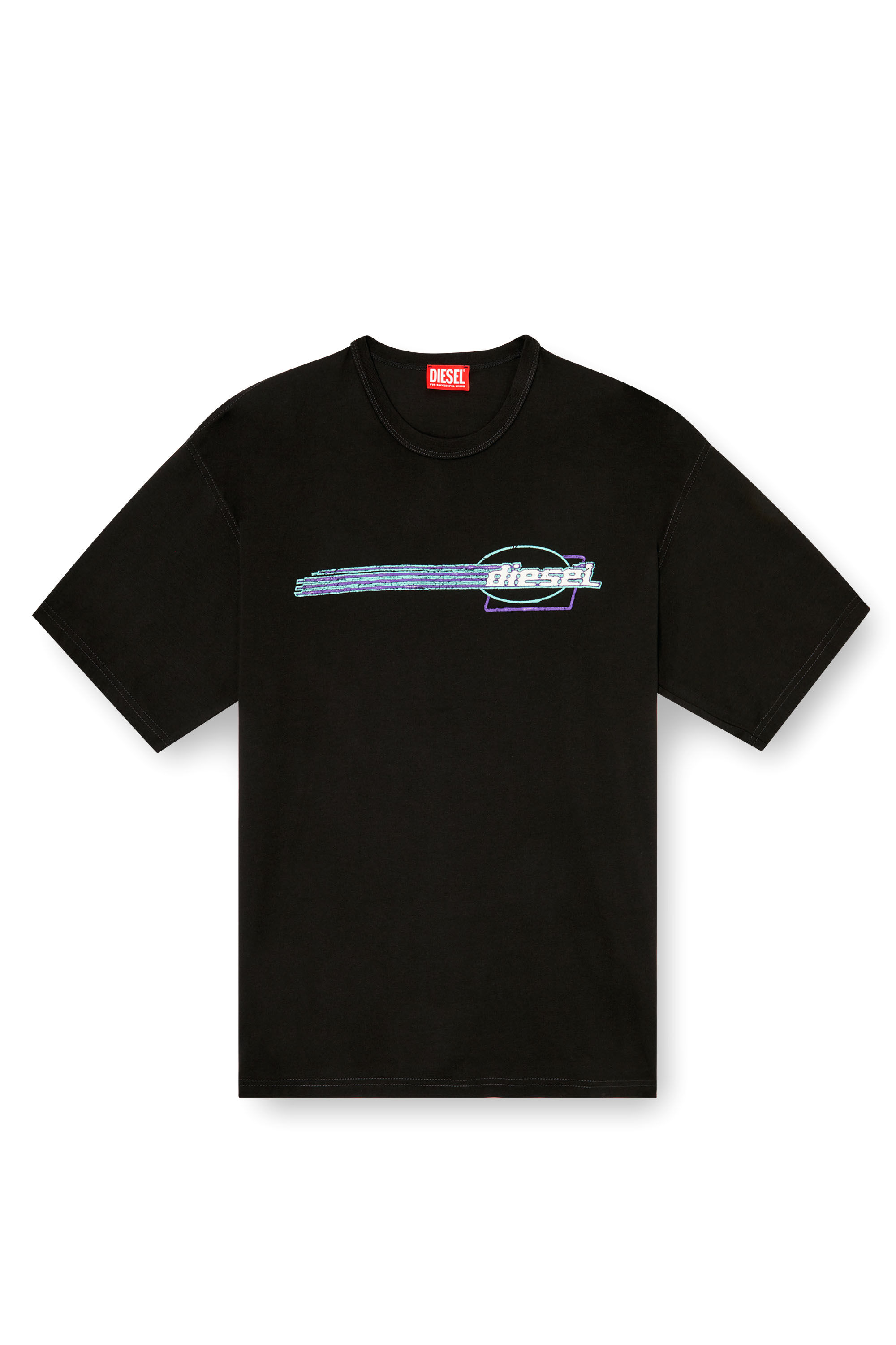 Diesel - T-BOXT-R16, T-shirt avec graphismes de logo floqué Homme in Noir - 2
