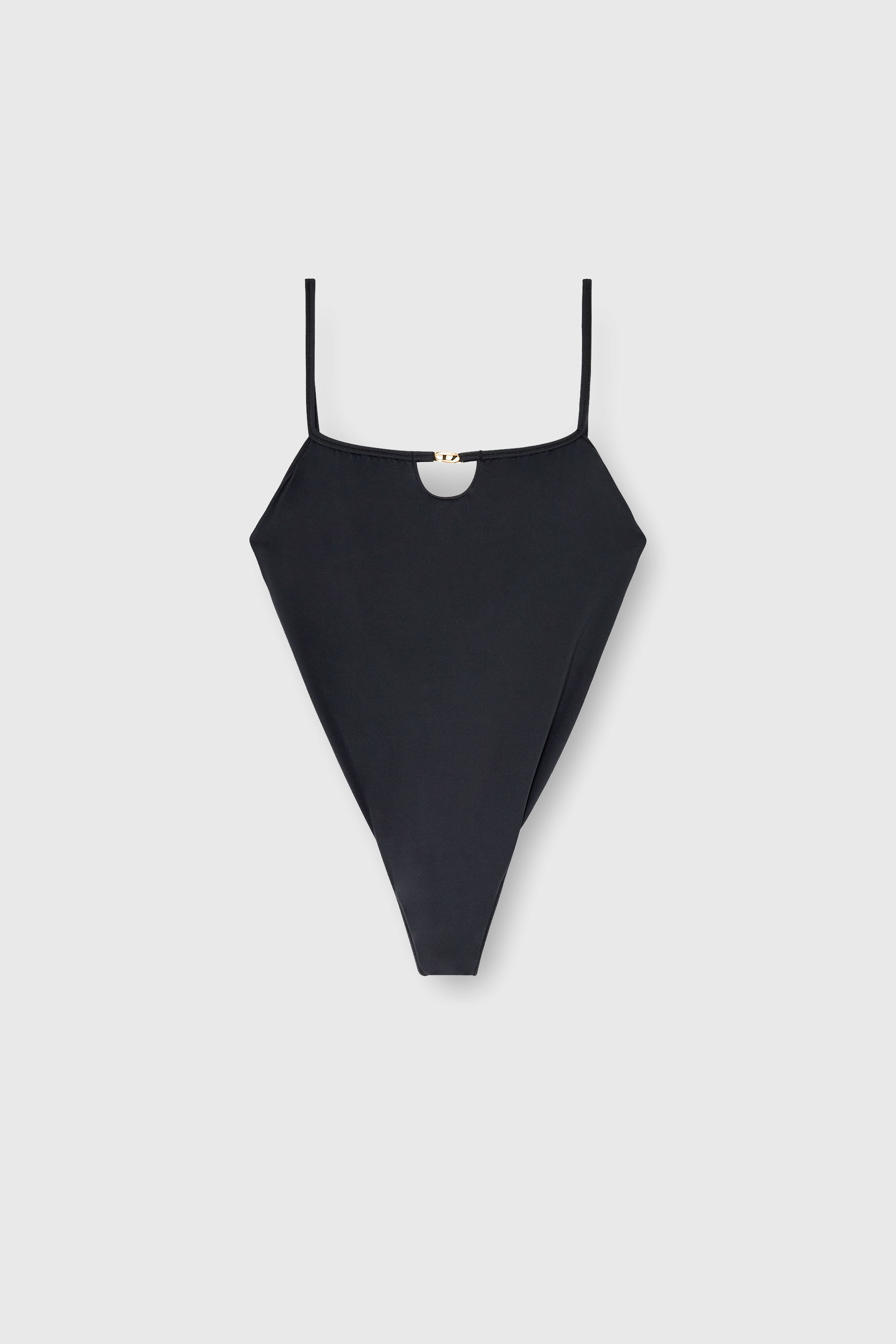 Diesel - KIARA-UTLT, Body en nylon avec d&eacute;coupes et Oval D en m&eacute;tal Femme in Noir - 2