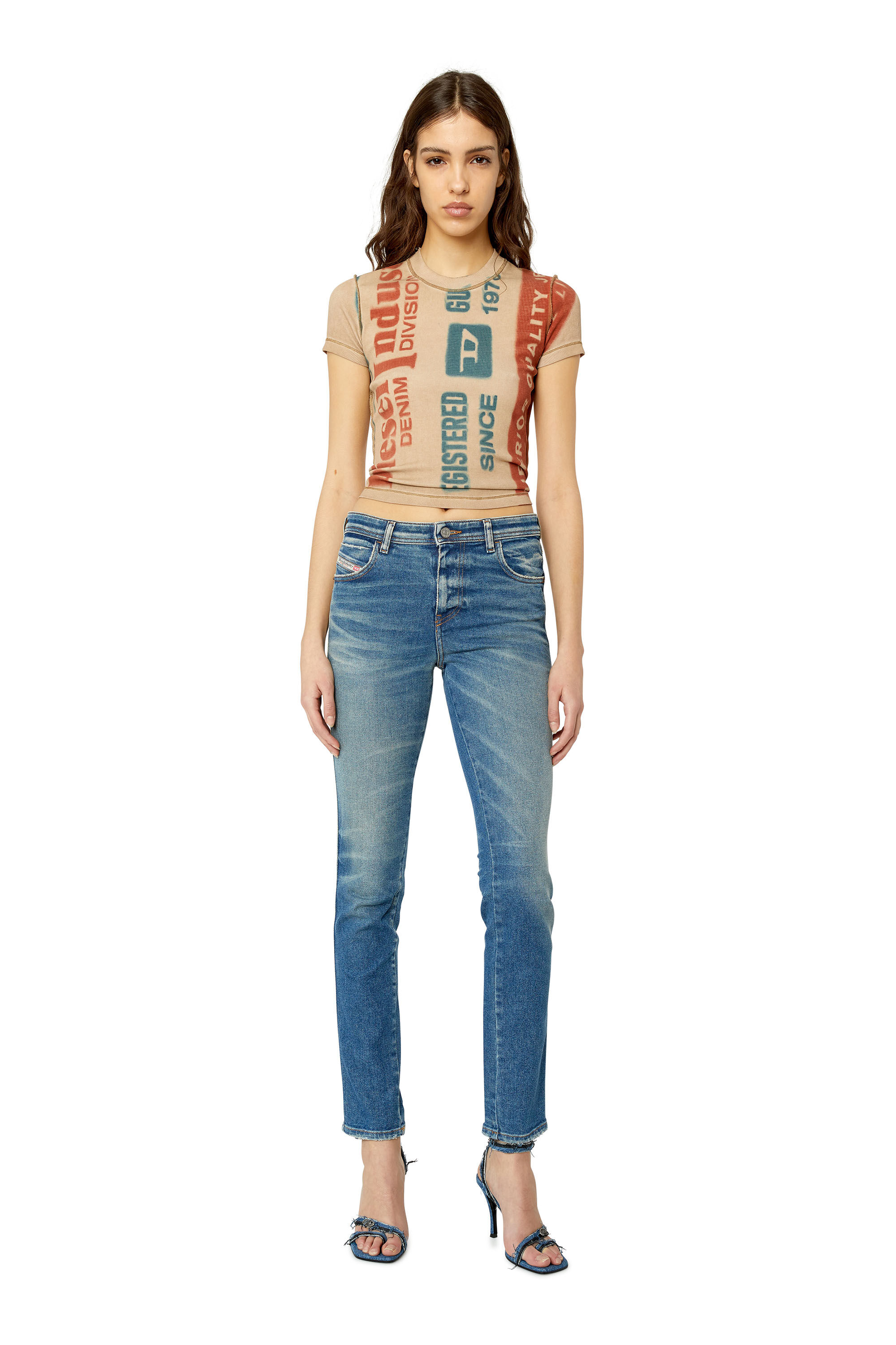 Diesel - 2015 Babhila 09E88 Skinny Jeans, Bleu moyen - Image 1