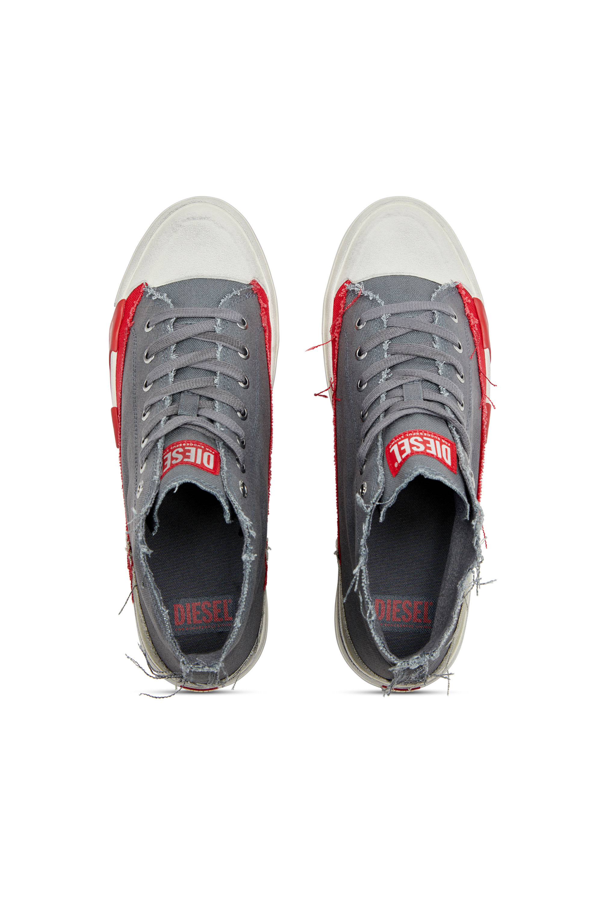 Diesel - S-D-VERSE MID, S-D-Verse-Sneakers montantes en toile à effet sali Homme in Polychrome - 4