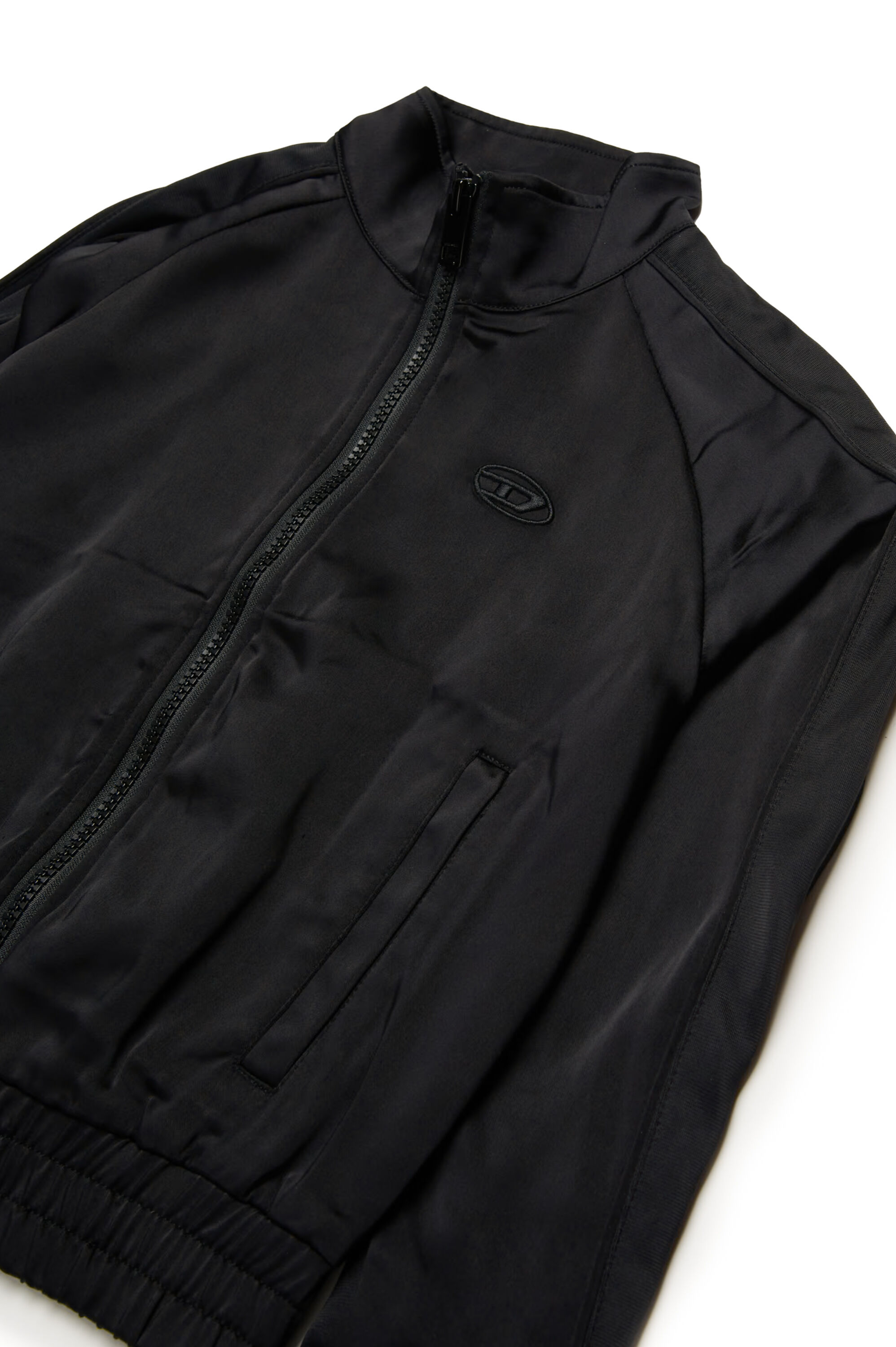 Diesel - SGLORIOUS, Veste de survêtement en satin et jersey technique Femme in Noir - 3