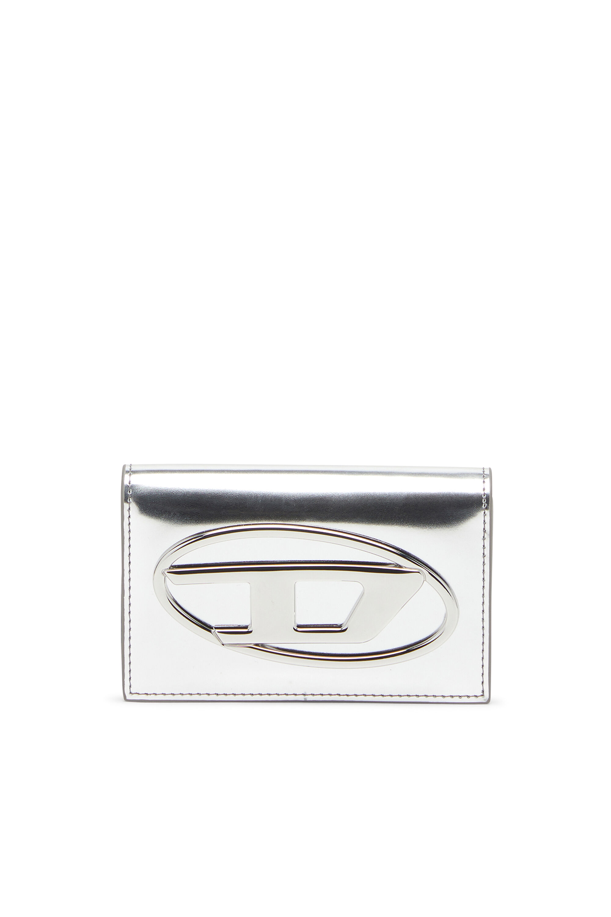 Diesel - 1DR CARD HOLDER IV, Porte-cartes en cuir métallisé Femme in Gris argenté - 1