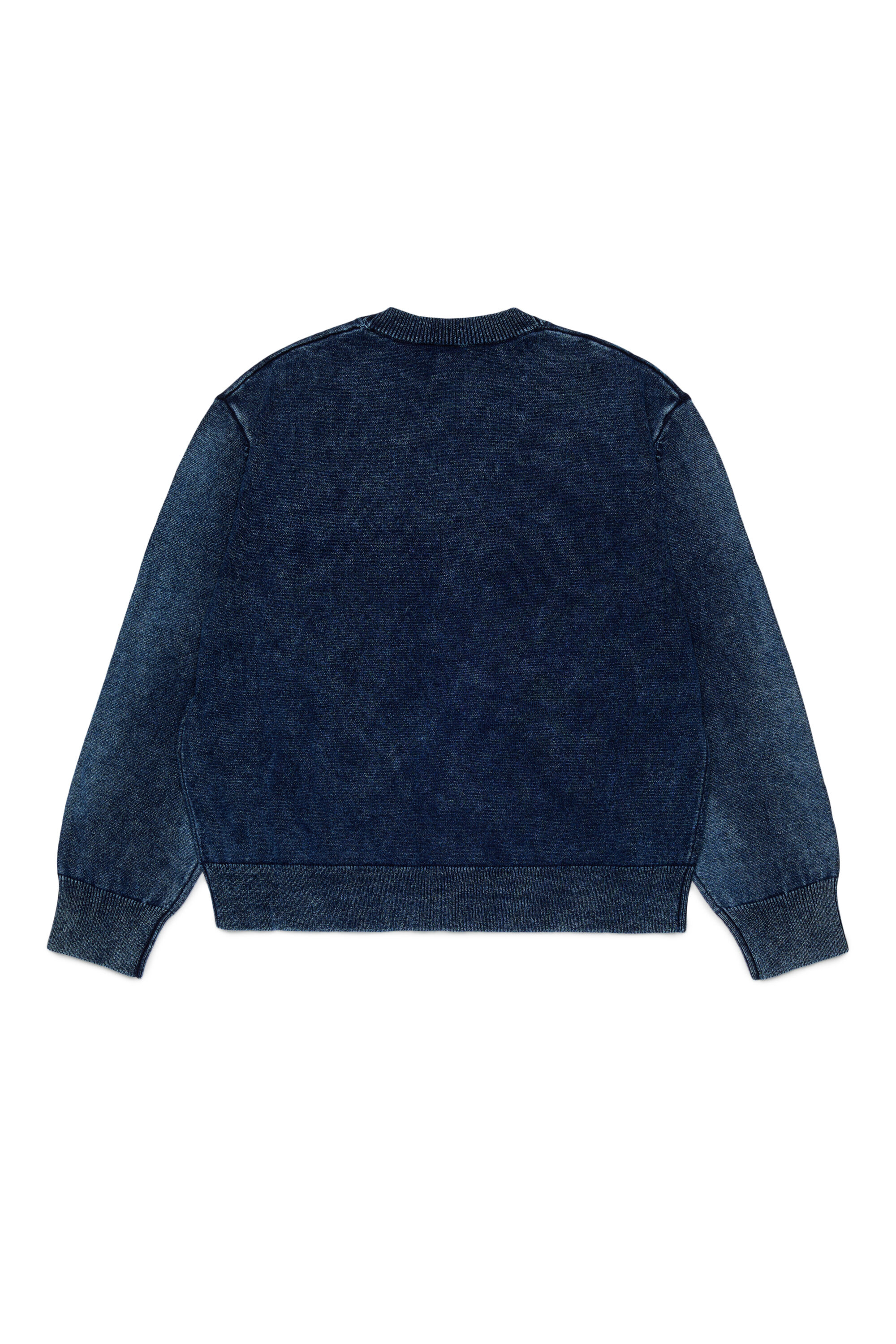 Diesel - KFINNIC CARDIGAN OVER, Cardigan effet denim avec motif ph&eacute;nix Homme in Bleu - 2