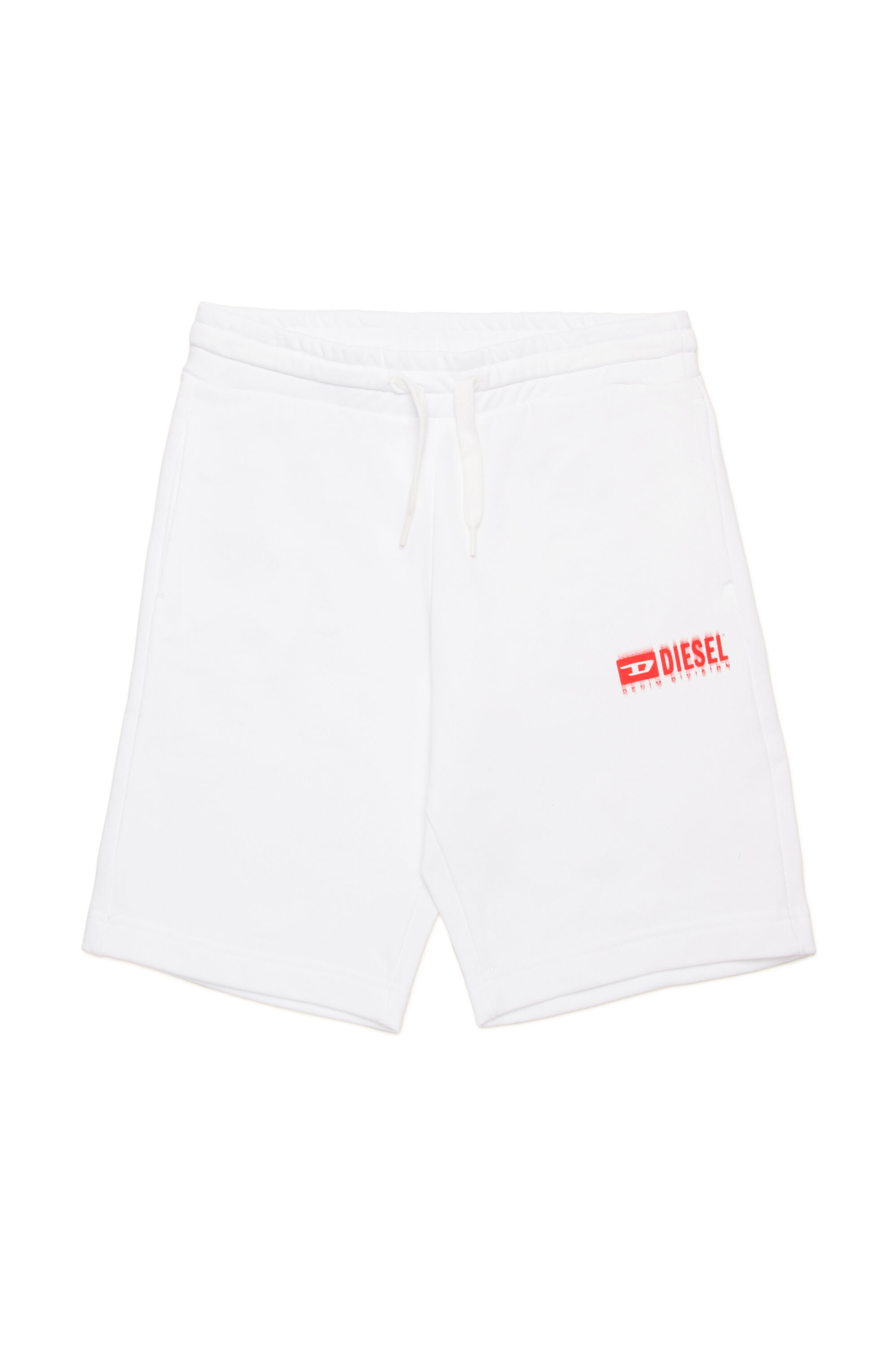 Diesel - PBASESHORT, Short de survêtement avec logo dégradé Homme in Blanc - 1
