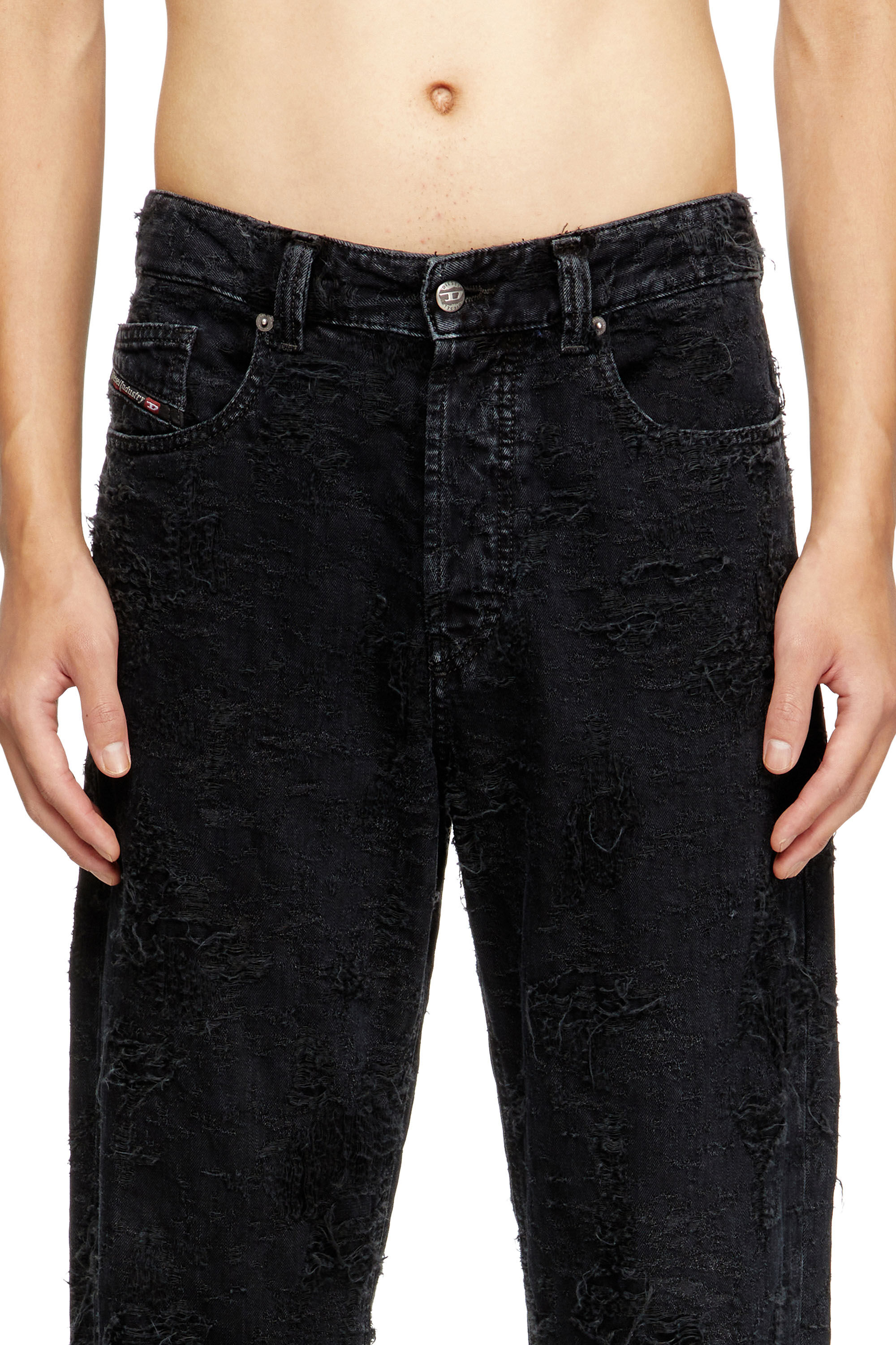 Diesel - Regular Jeans 2024 D-Macs 007BW Homme, Noir/Gris foncé - Image 3