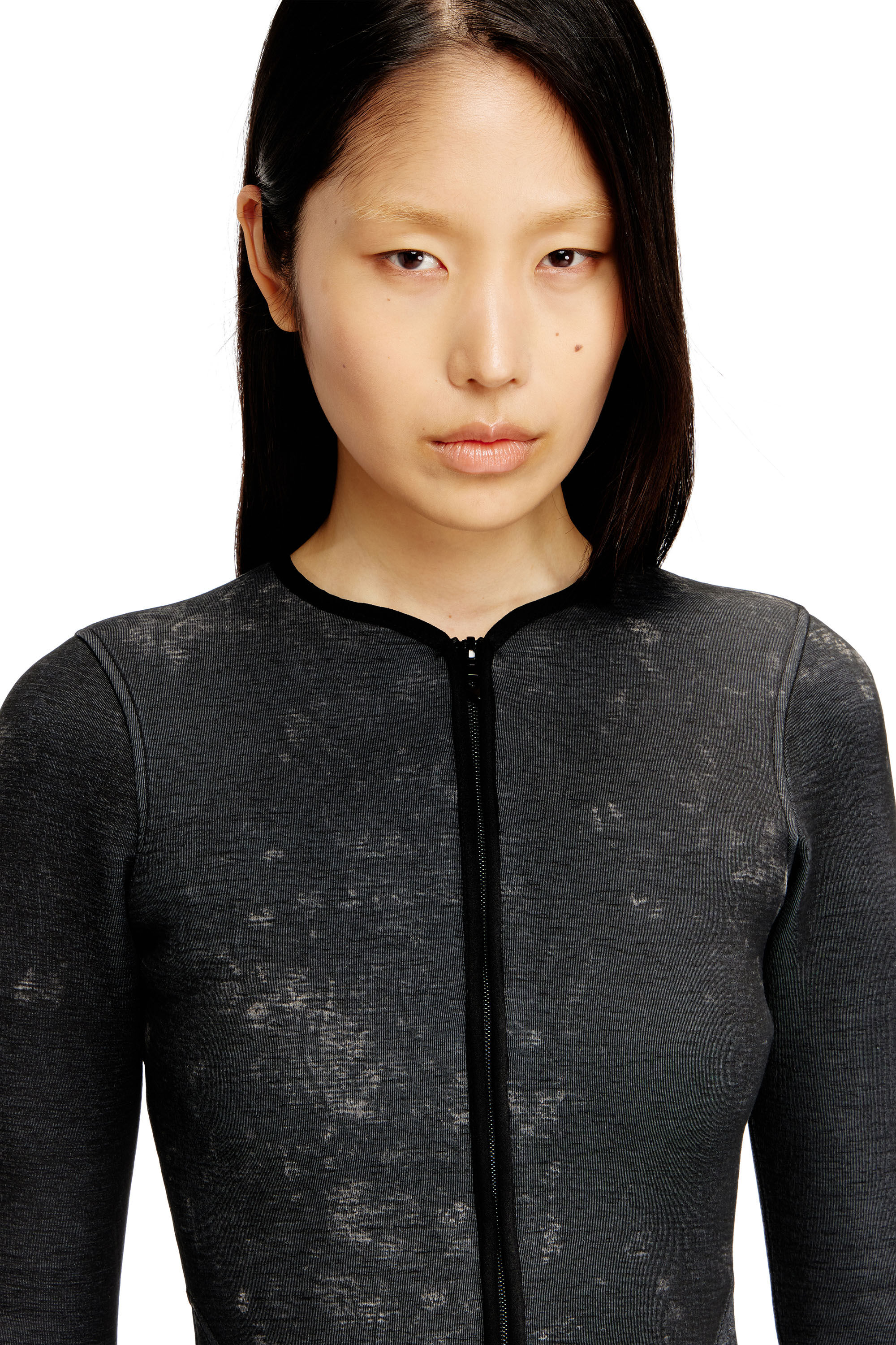 Diesel - D-EOPRE, Robe courte en scuba marbré Femme in Gris - 5