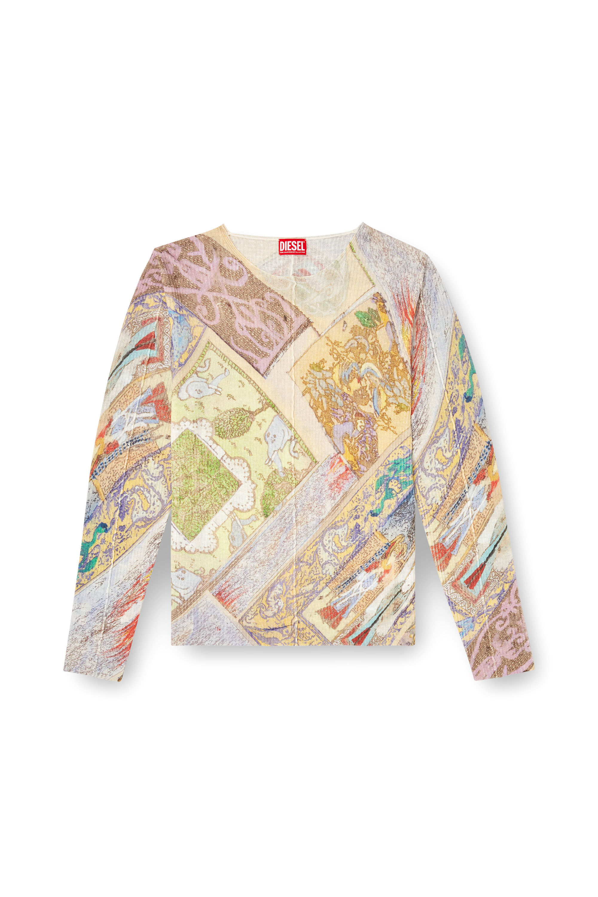Diesel - K-RENTON, Pull en lin avec imprimé médiéval Homme in Polychrome - 2