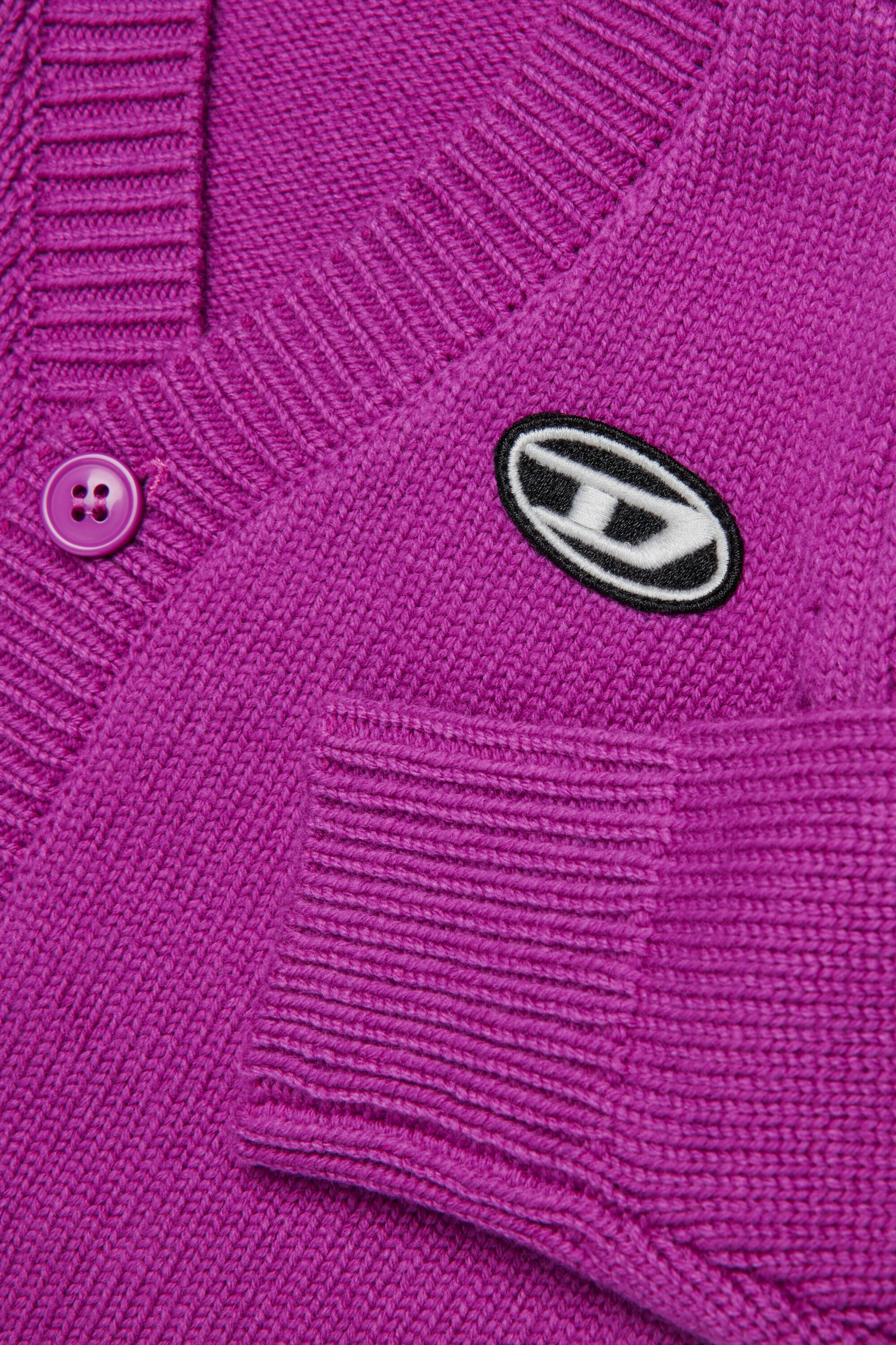 Diesel - KLONCARDIGANB, Cardigan en mélange de laine Mixte in Violet - 4