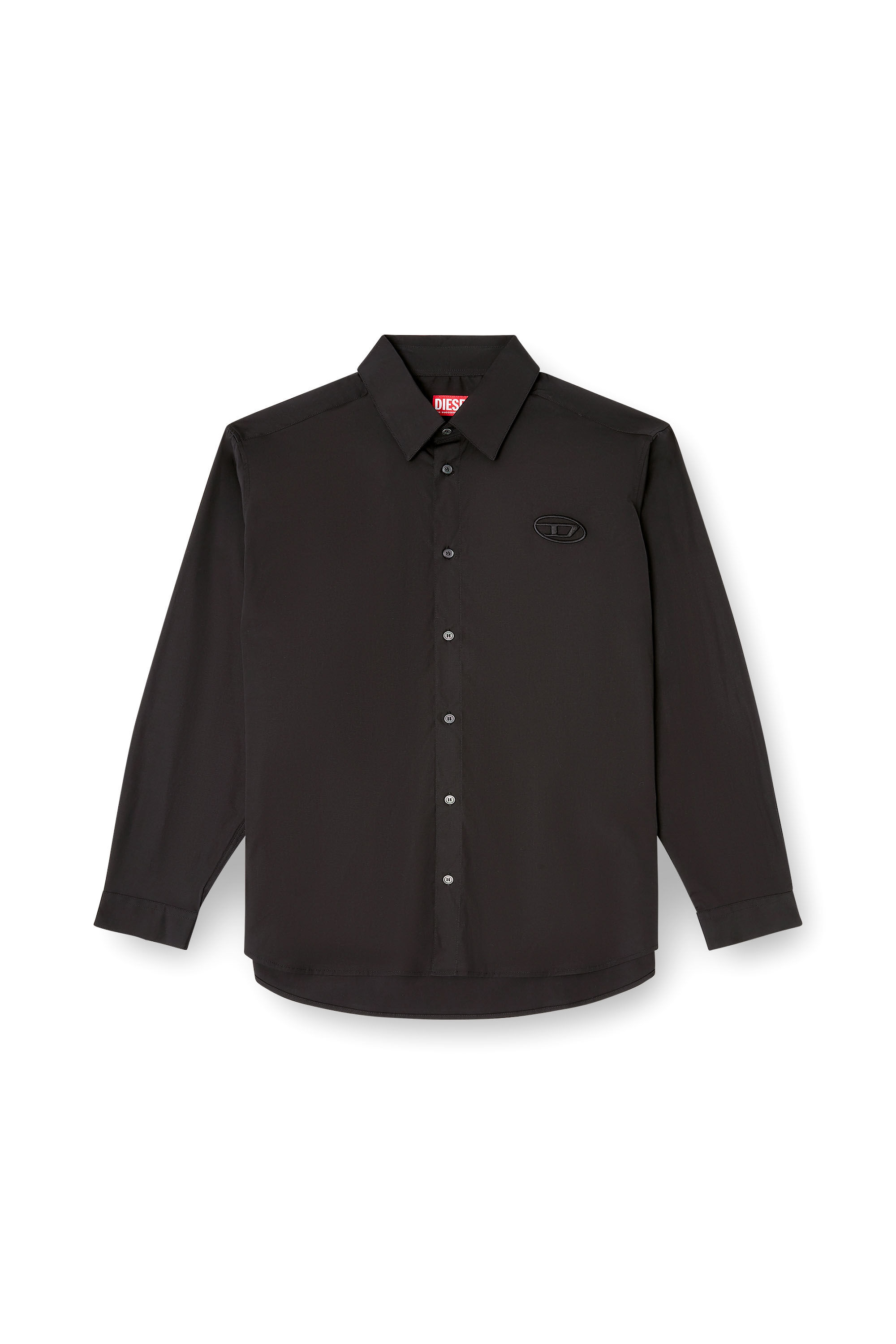 Diesel - S-SIMPLY-GSBH, Chemise en popeline extensible avec broderie Homme in Noir - 2